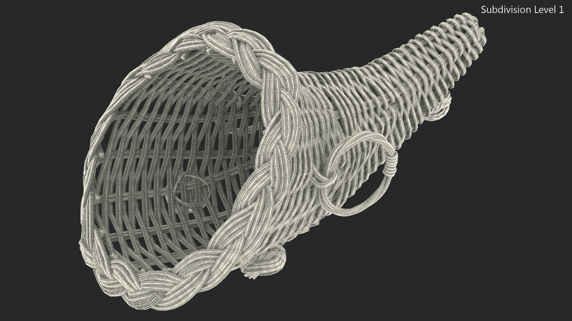 3D Cornucopia Basket Brown model