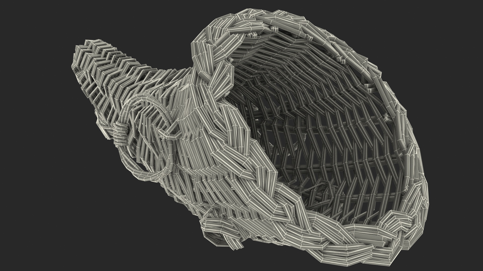3D Cornucopia Basket Brown model