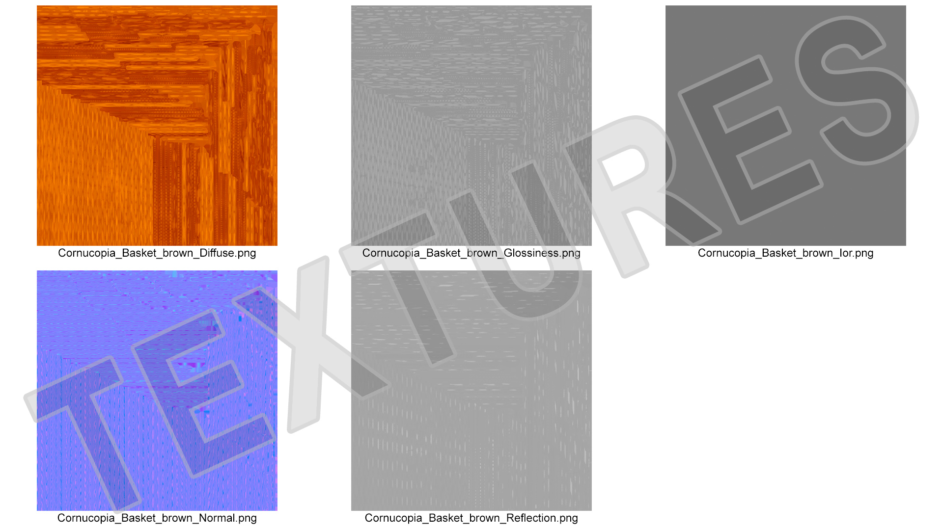 3D Cornucopia Basket Brown model