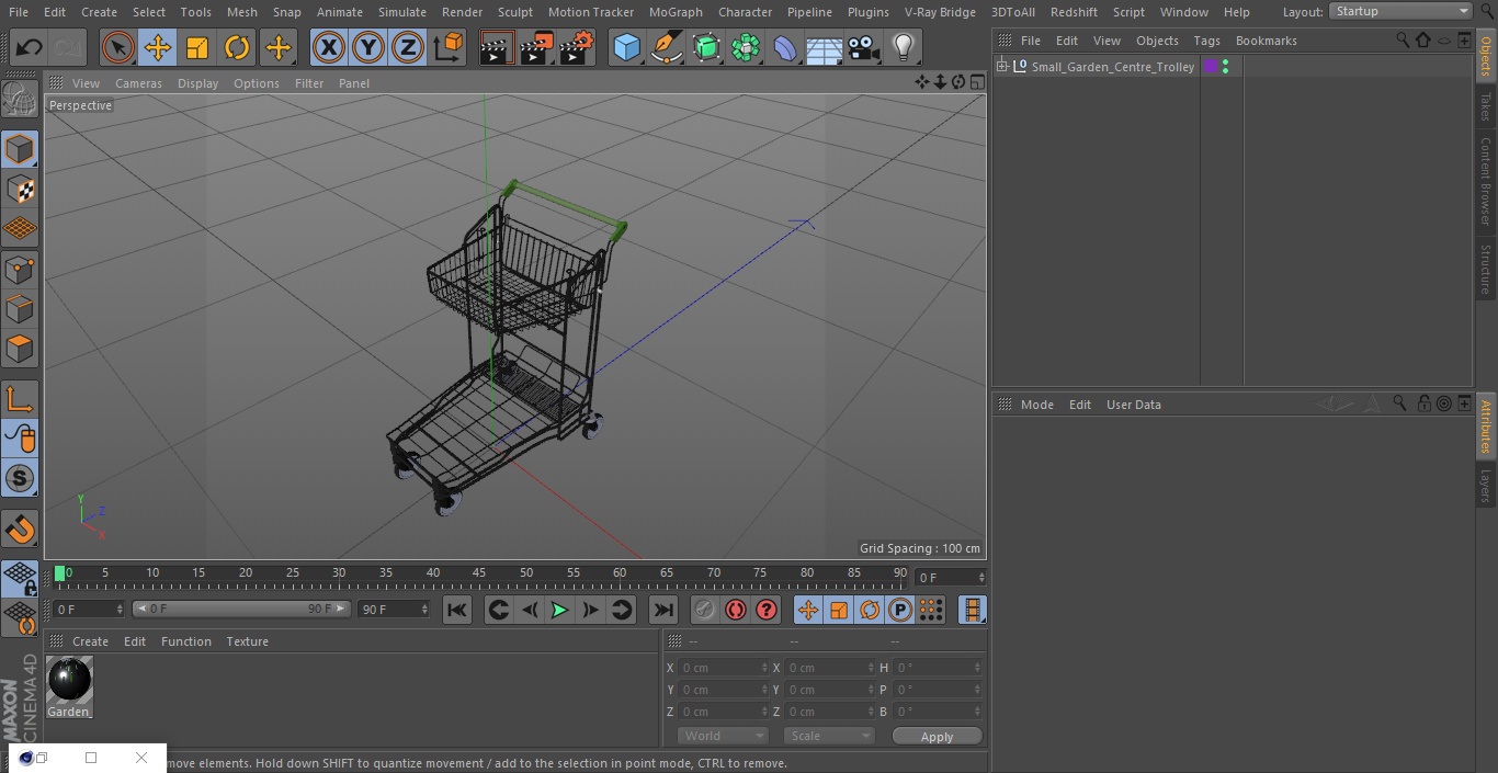 Small Garden Centre Trolley 3D