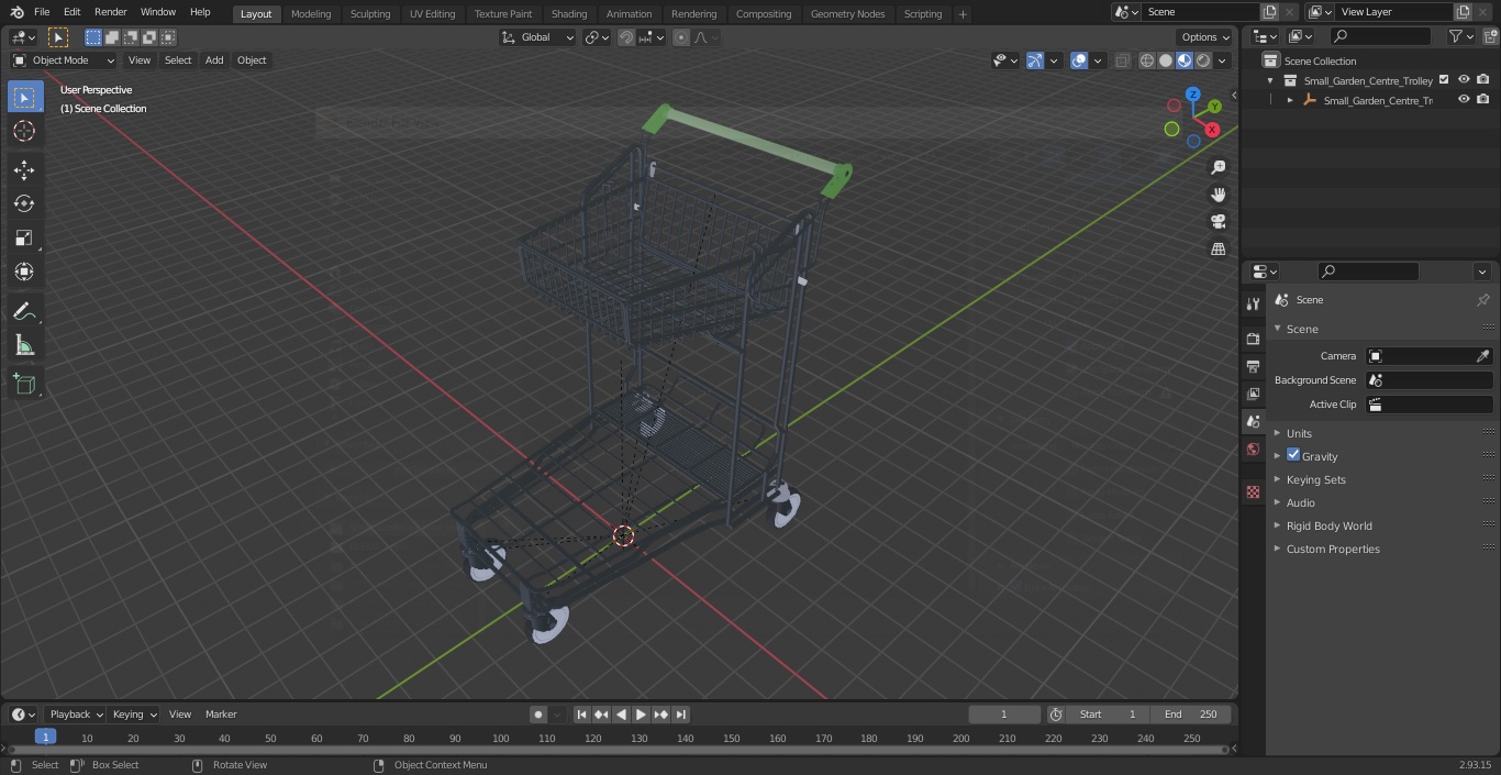 Small Garden Centre Trolley 3D