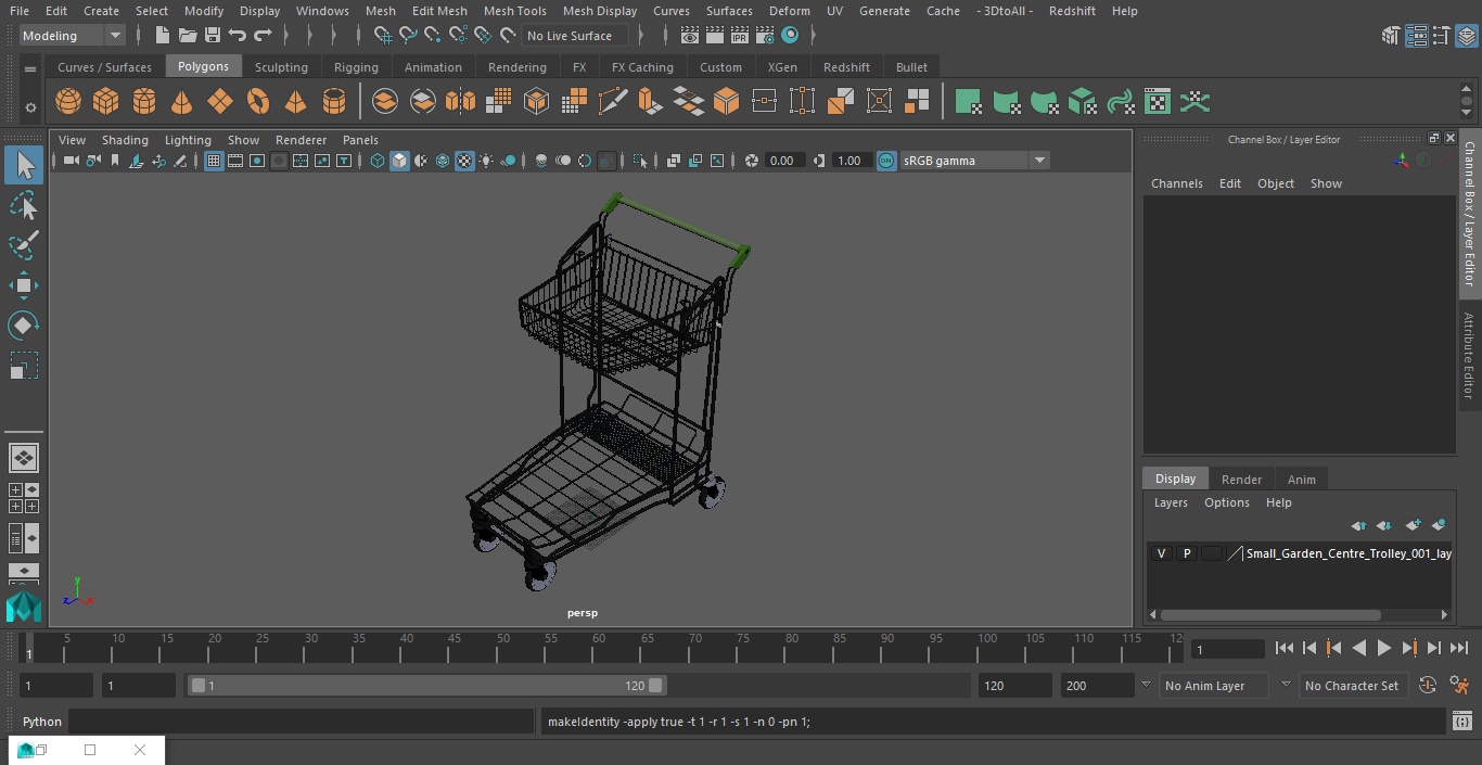 Small Garden Centre Trolley 3D