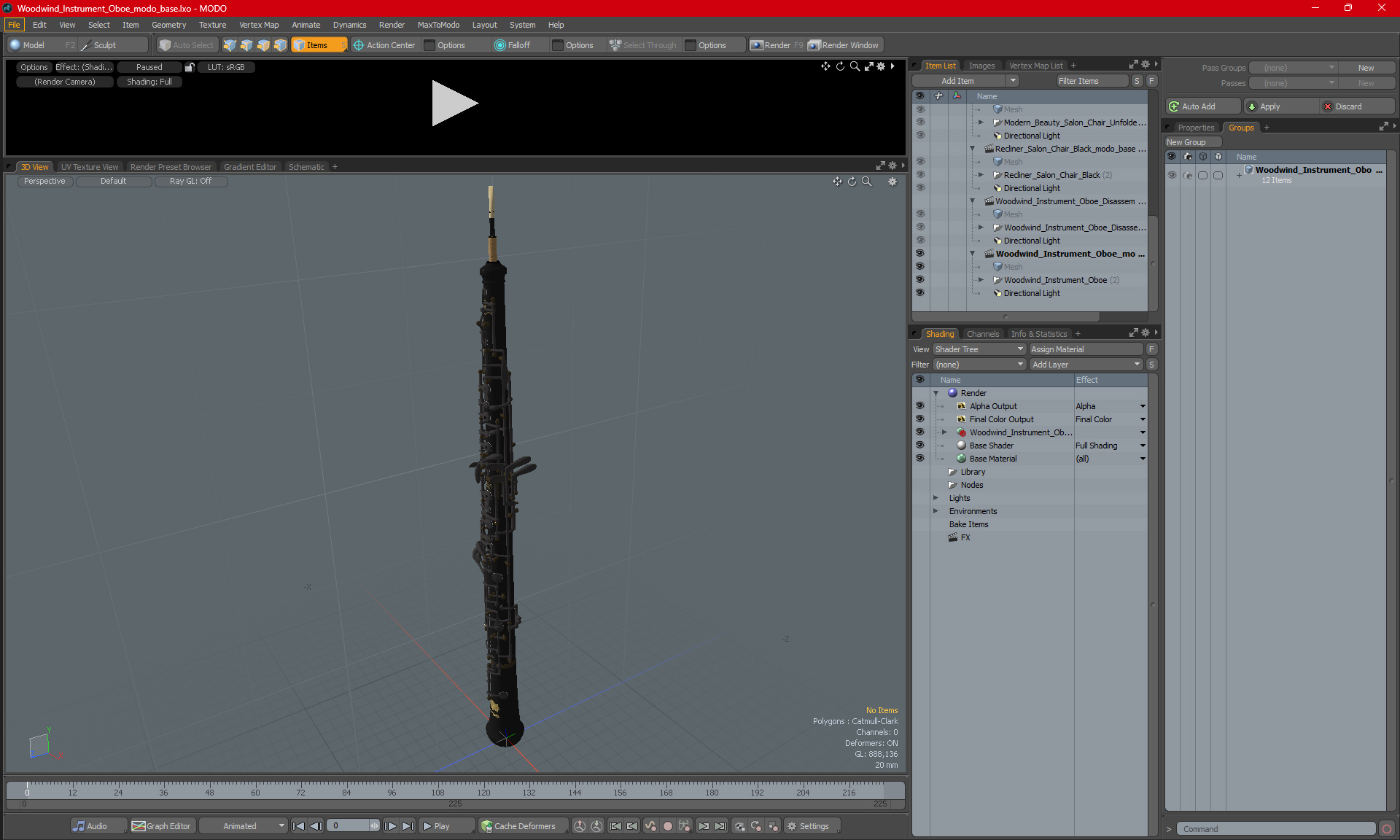 Woodwind Instrument Oboe 3D model