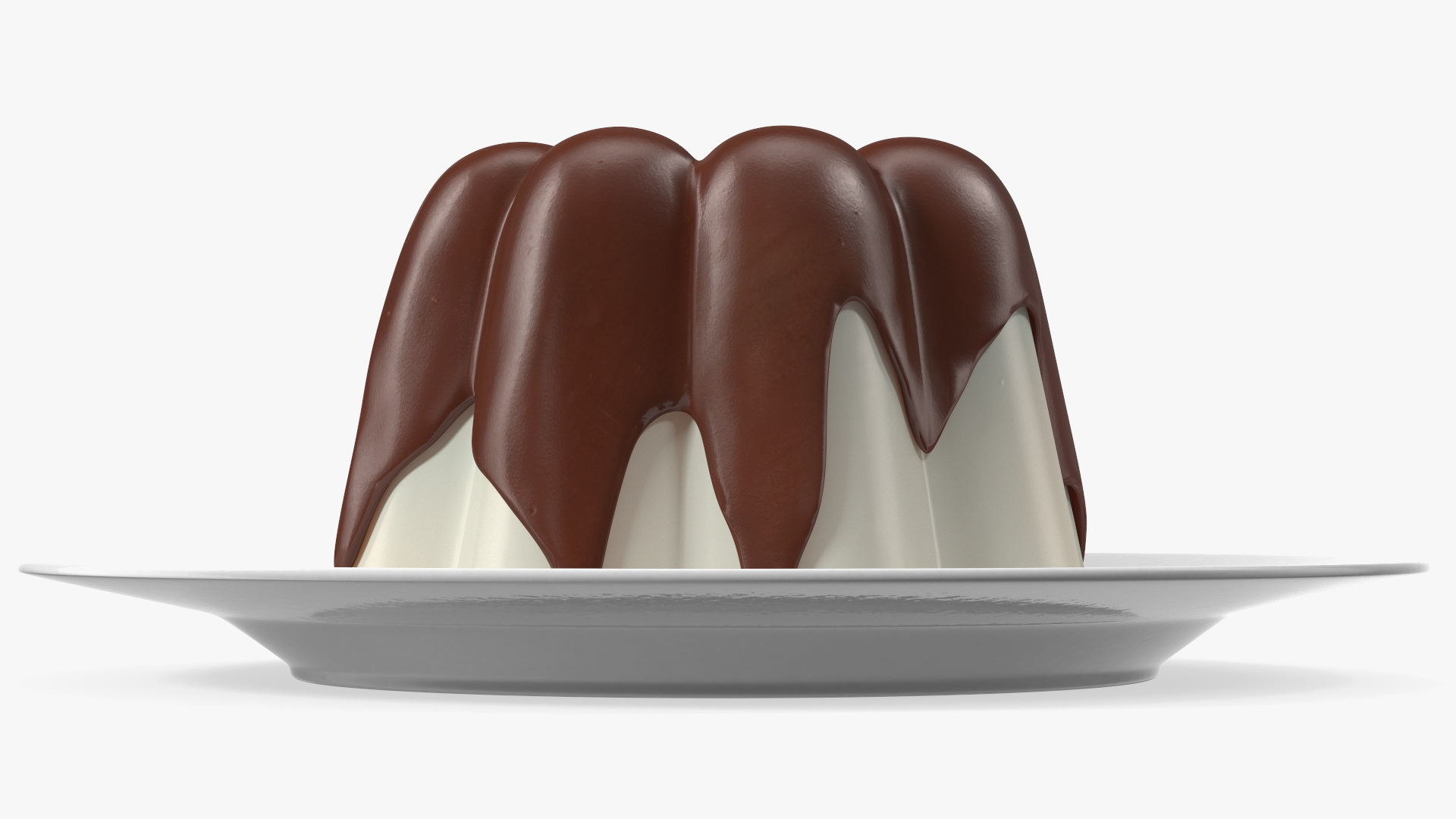 3D Milky Jelly Pudding on Plate model