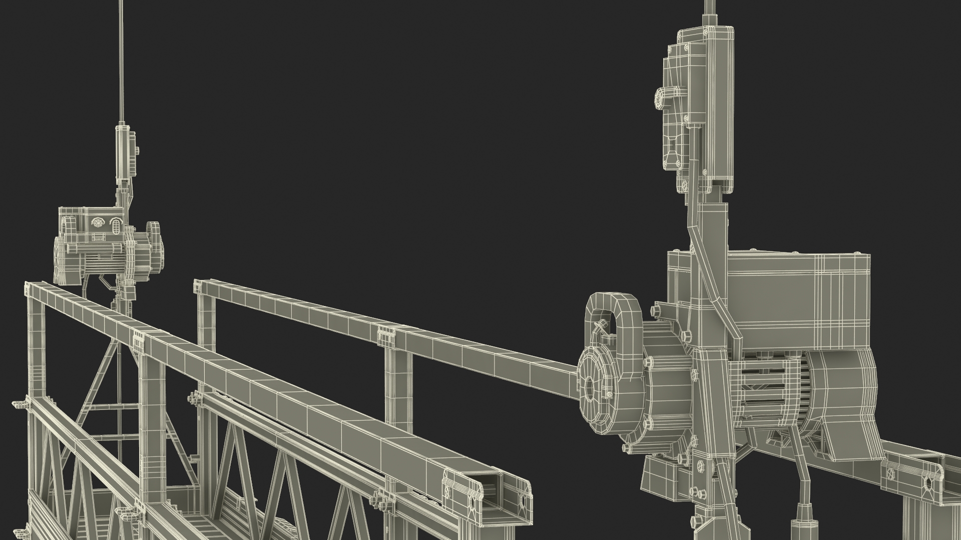 3D Window Cleaning Platform with Fastening to Roof Rigged for Cinema 4D model