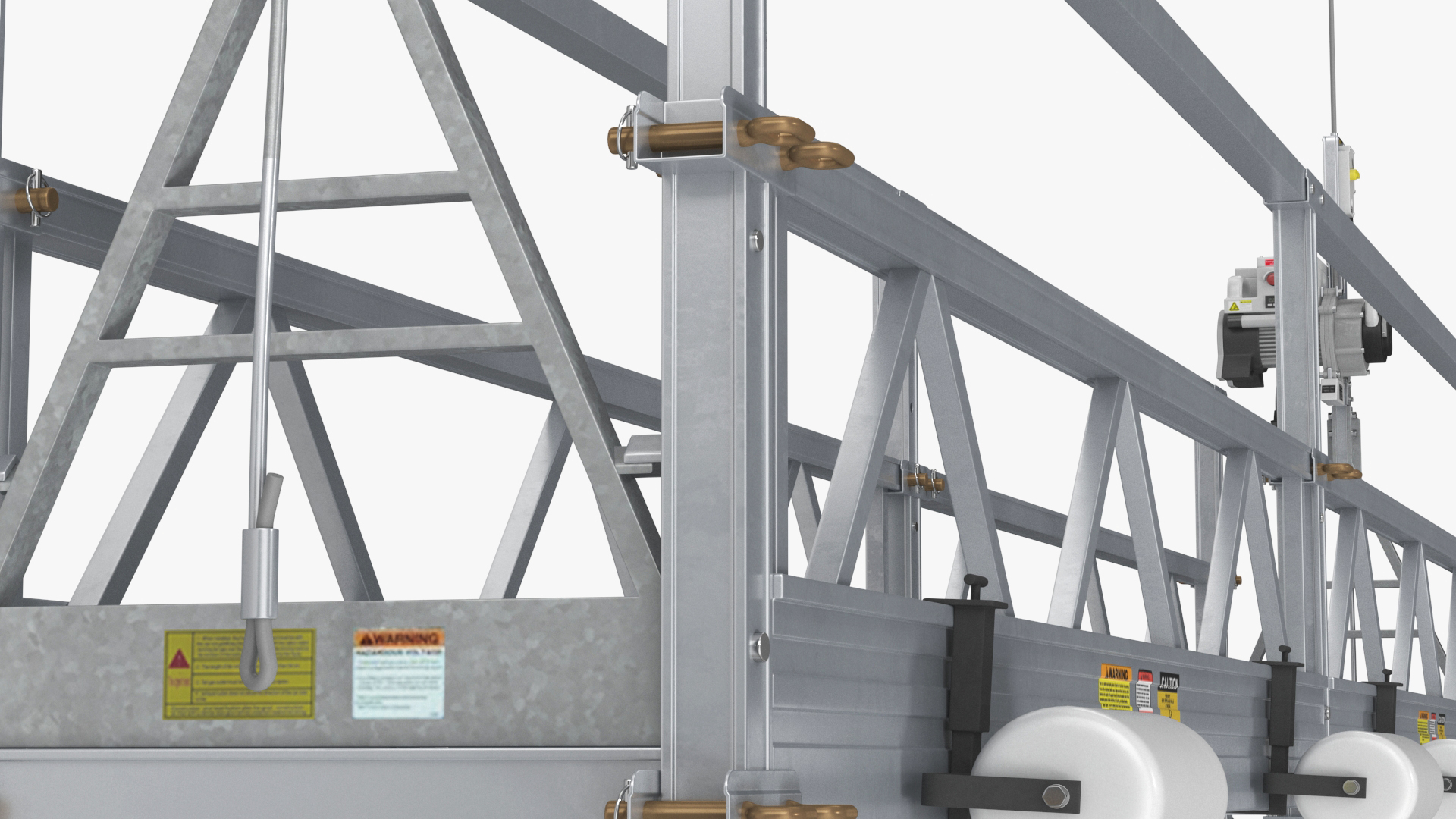 3D Window Cleaning Platform with Fastening to Roof Rigged for Cinema 4D model