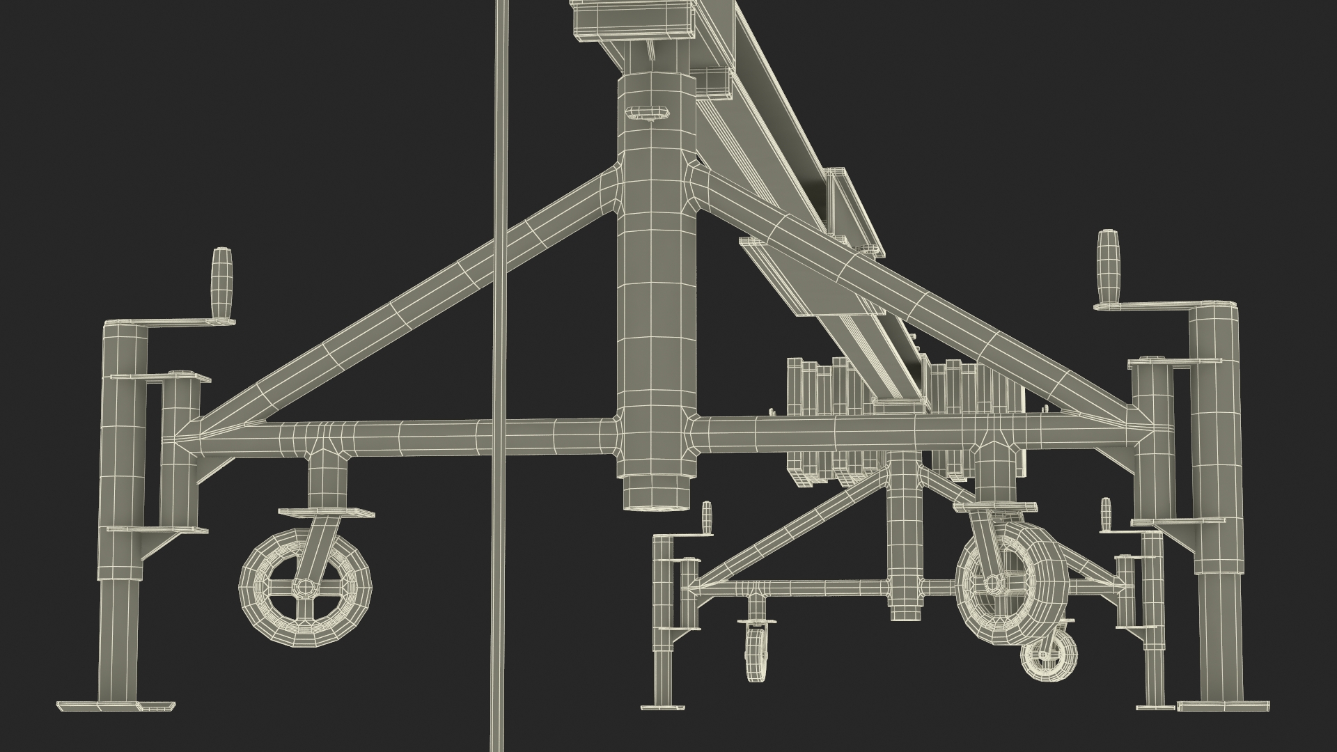 3D Window Cleaning Platform with Fastening to Roof Rigged for Cinema 4D model