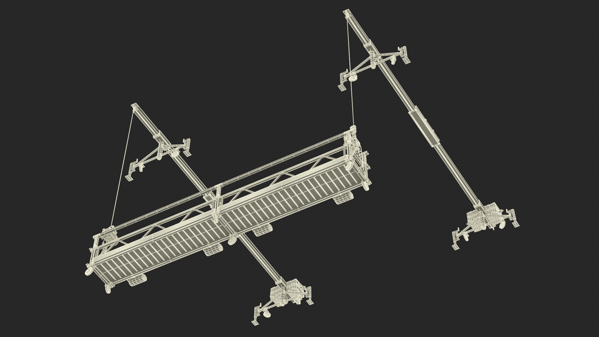 3D Window Cleaning Platform with Fastening to Roof Rigged for Cinema 4D model