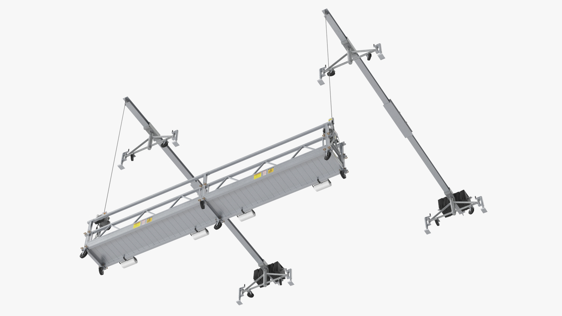 3D Window Cleaning Platform with Fastening to Roof Rigged for Cinema 4D model