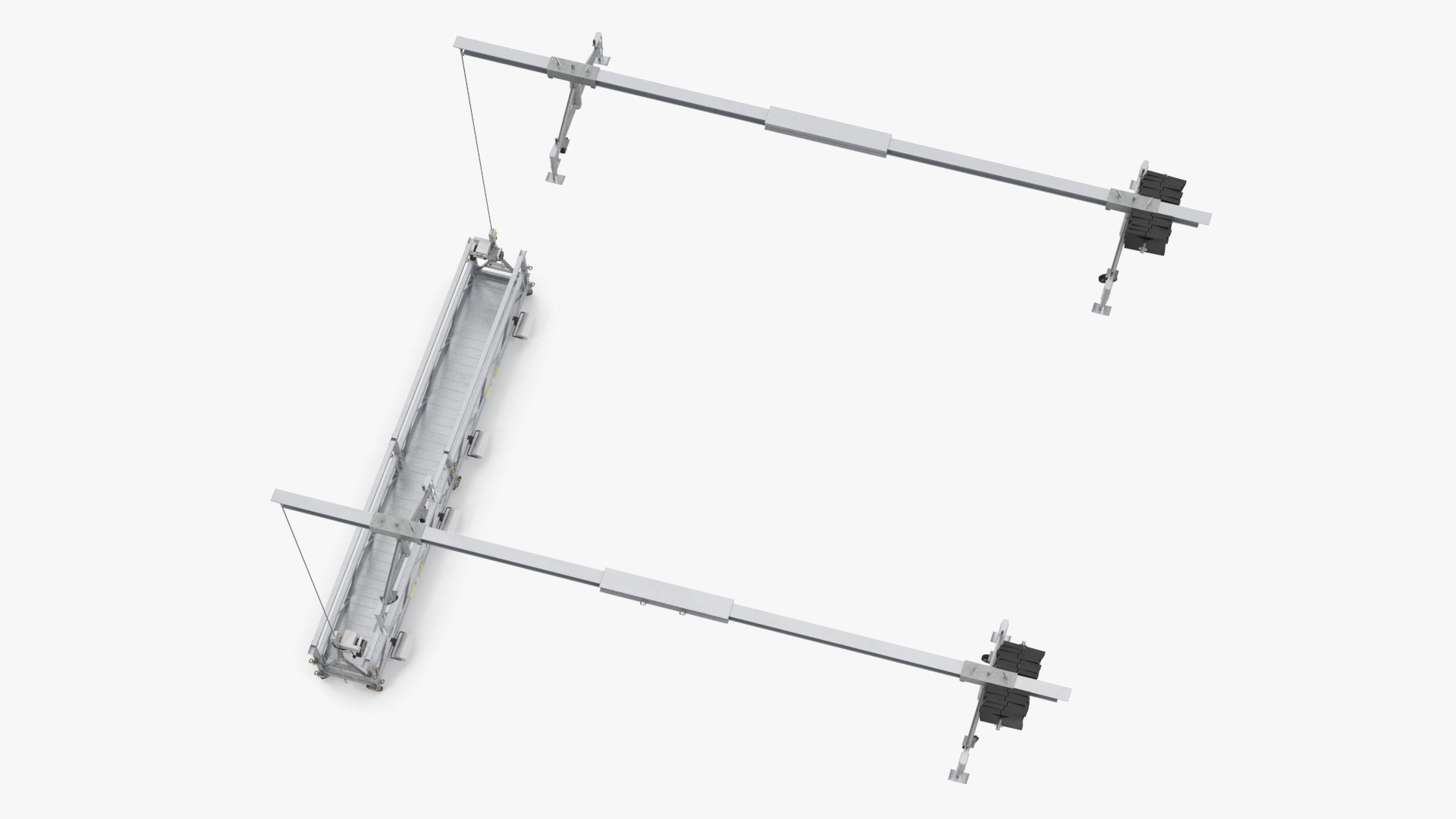 3D Window Cleaning Platform with Fastening to Roof Rigged for Cinema 4D model