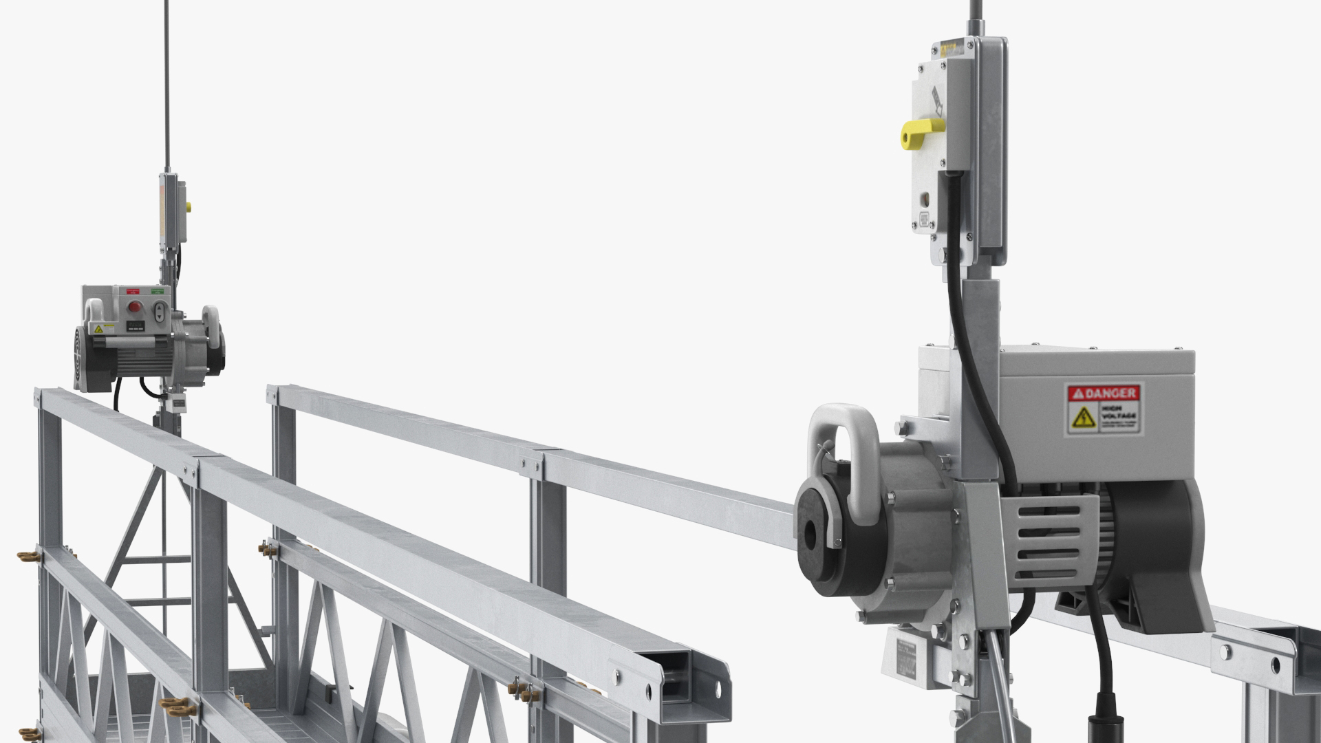 3D Window Cleaning Platform with Fastening to Roof Rigged for Cinema 4D model