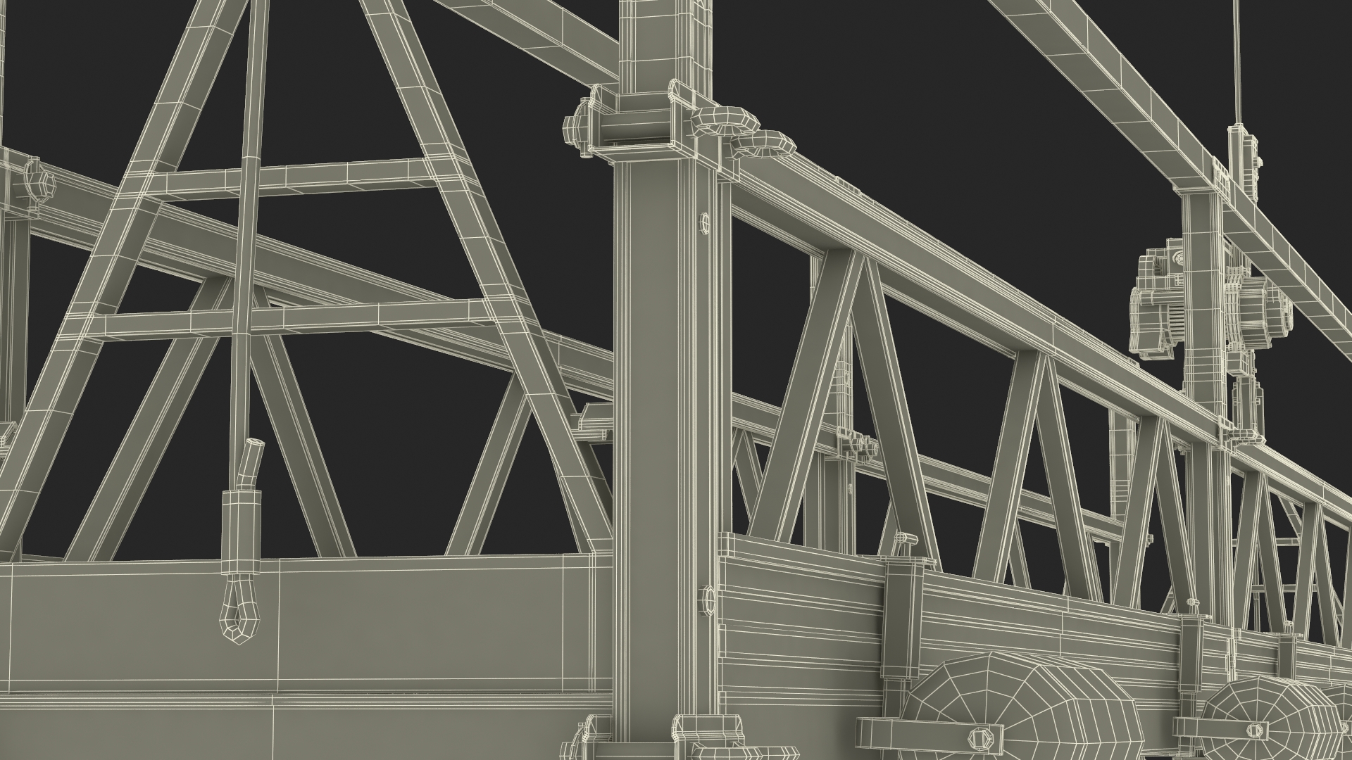 3D Window Cleaning Platform with Fastening to Roof Rigged for Cinema 4D model