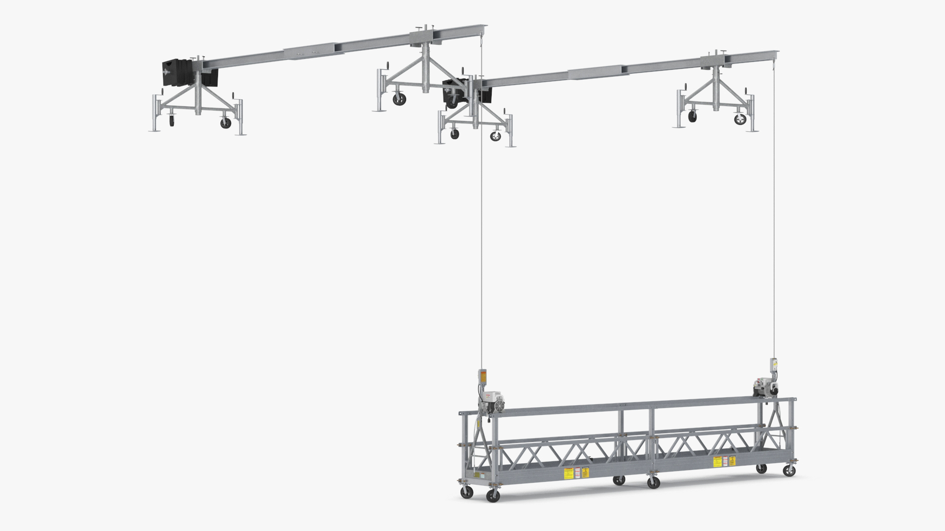 3D Window Cleaning Platform with Fastening to Roof Rigged for Cinema 4D model