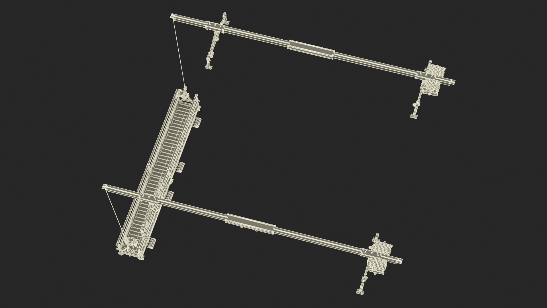 3D Window Cleaning Platform with Fastening to Roof Rigged for Cinema 4D model