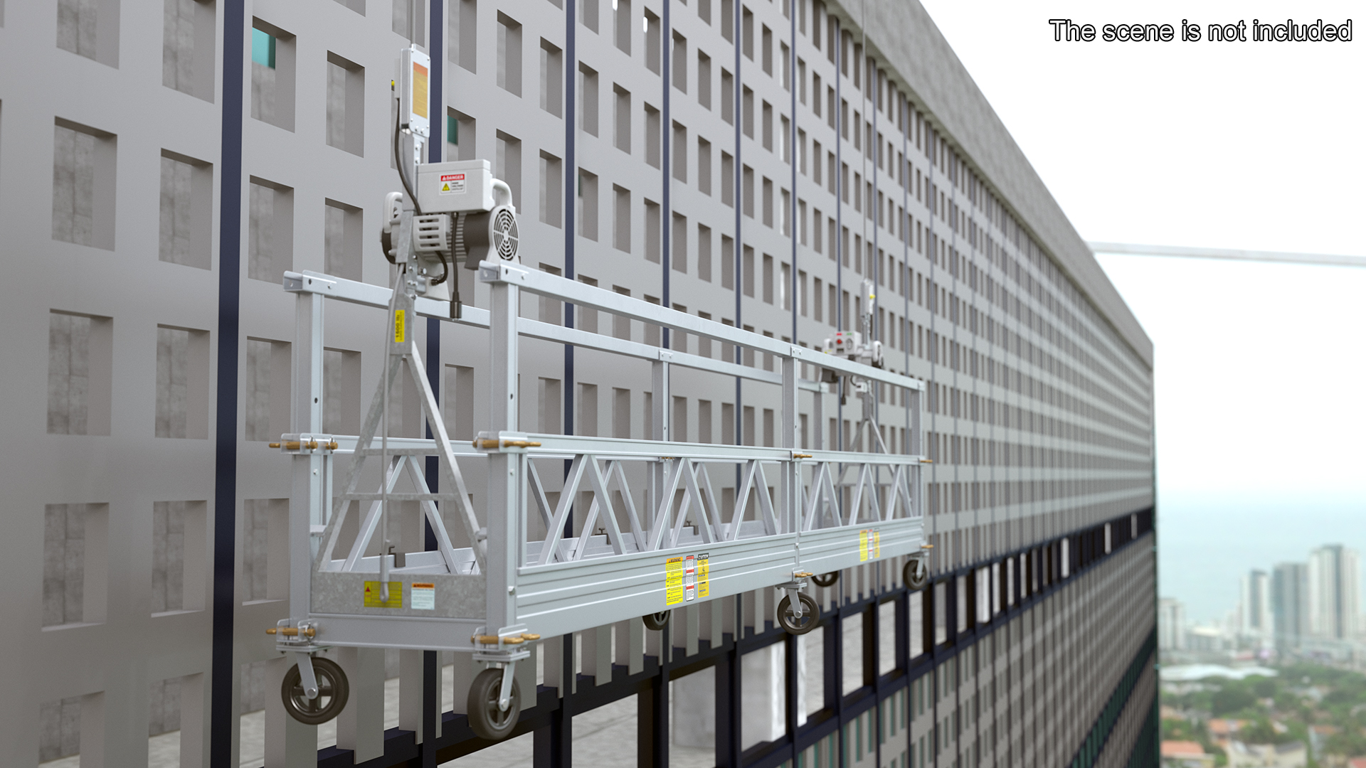 3D Window Cleaning Platform with Fastening to Roof Rigged for Cinema 4D model