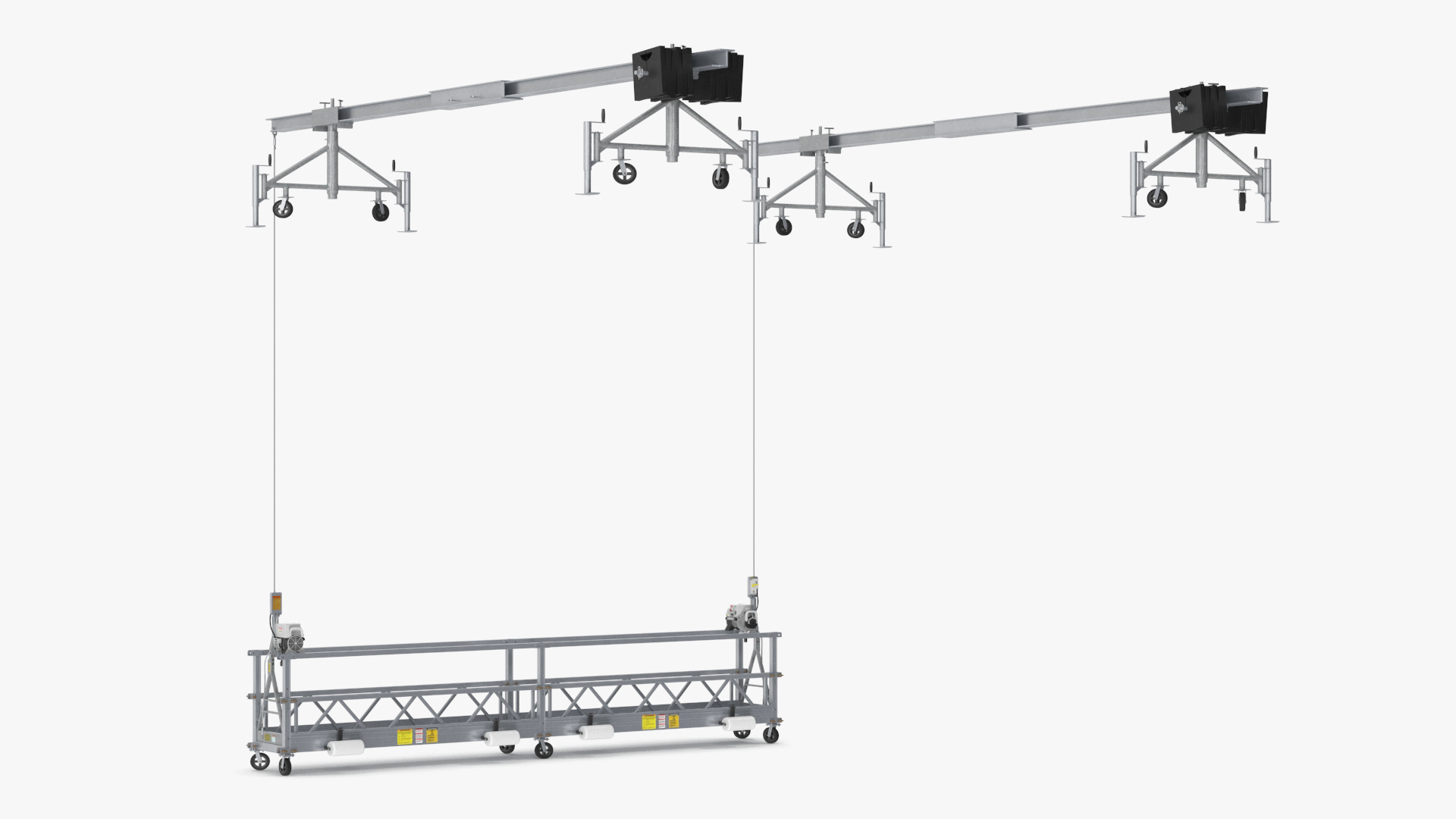 3D Window Cleaning Platform with Fastening to Roof Rigged for Cinema 4D model