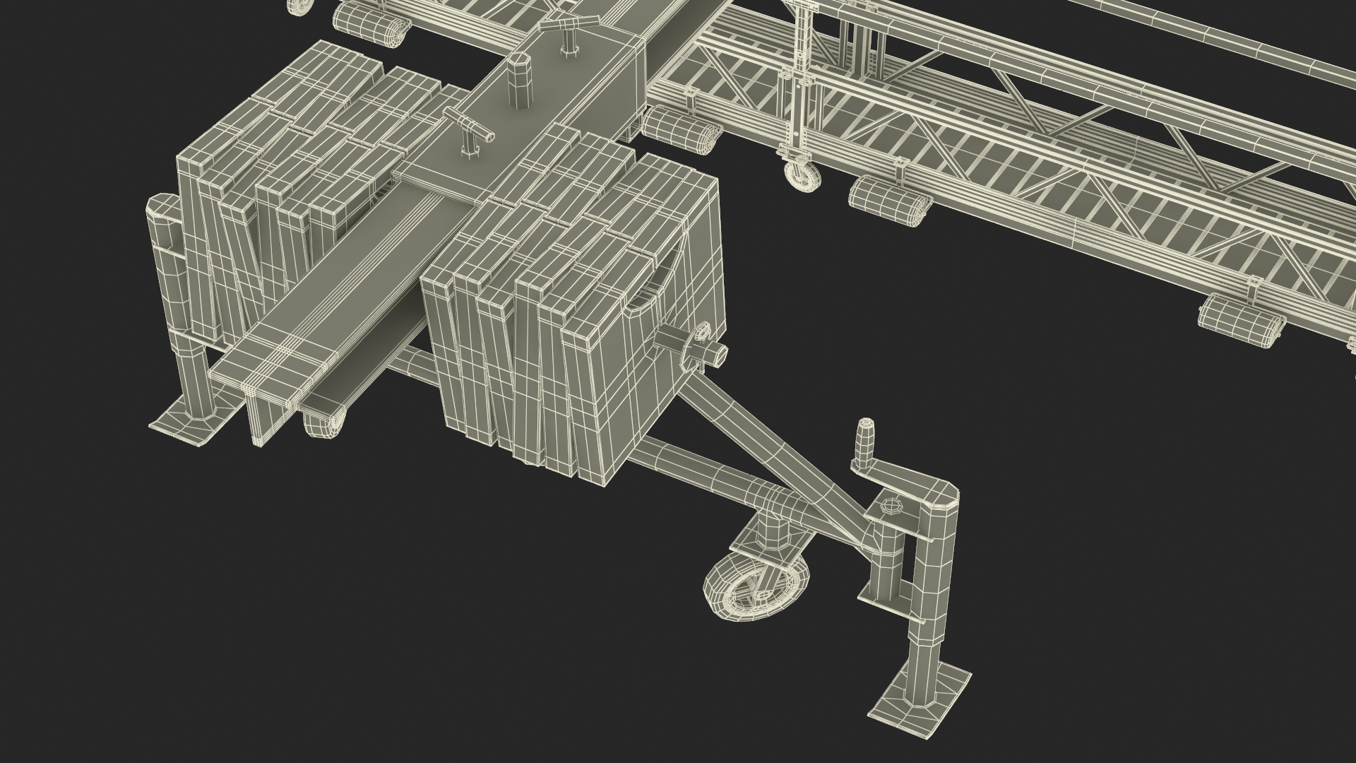 3D Window Cleaning Platform with Fastening to Roof Rigged for Cinema 4D model
