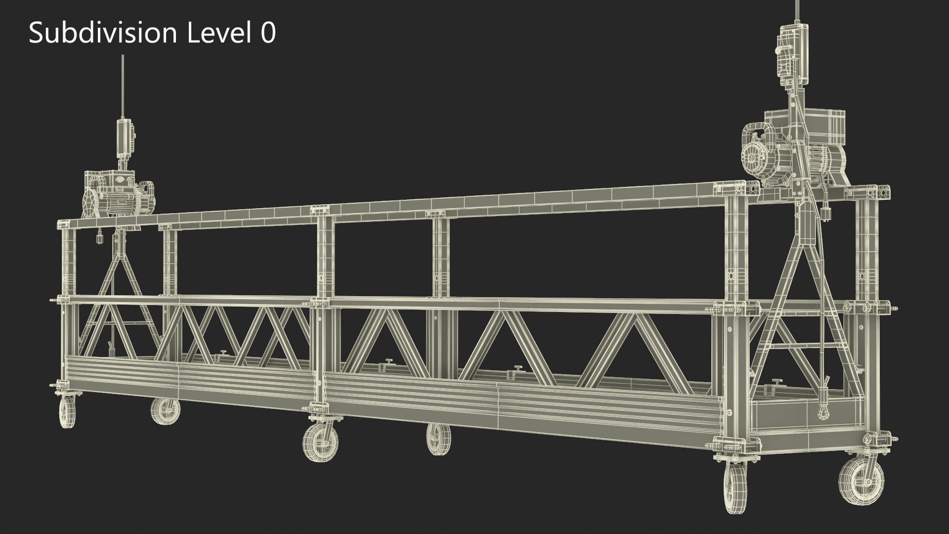 3D Window Cleaning Platform with Fastening to Roof Rigged for Cinema 4D model