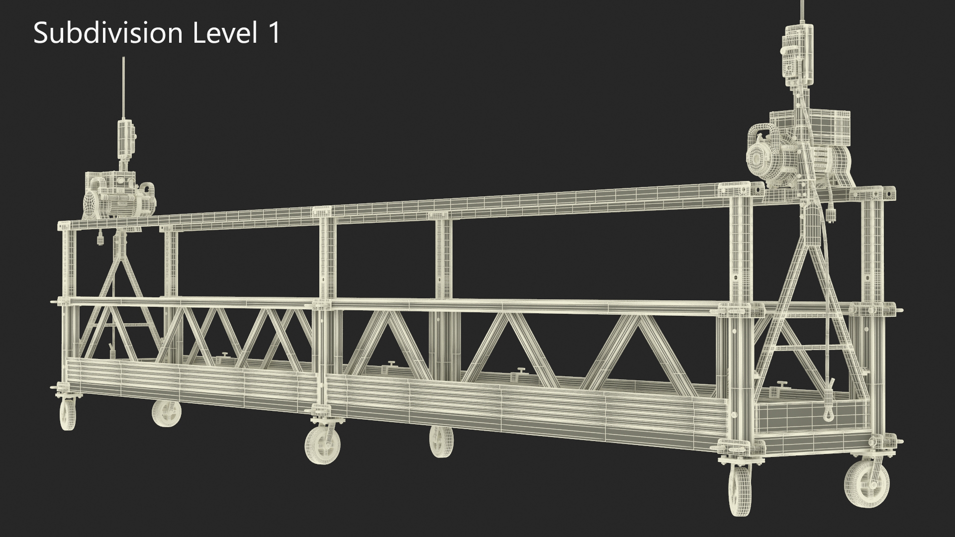 3D Window Cleaning Platform with Fastening to Roof Rigged for Cinema 4D model