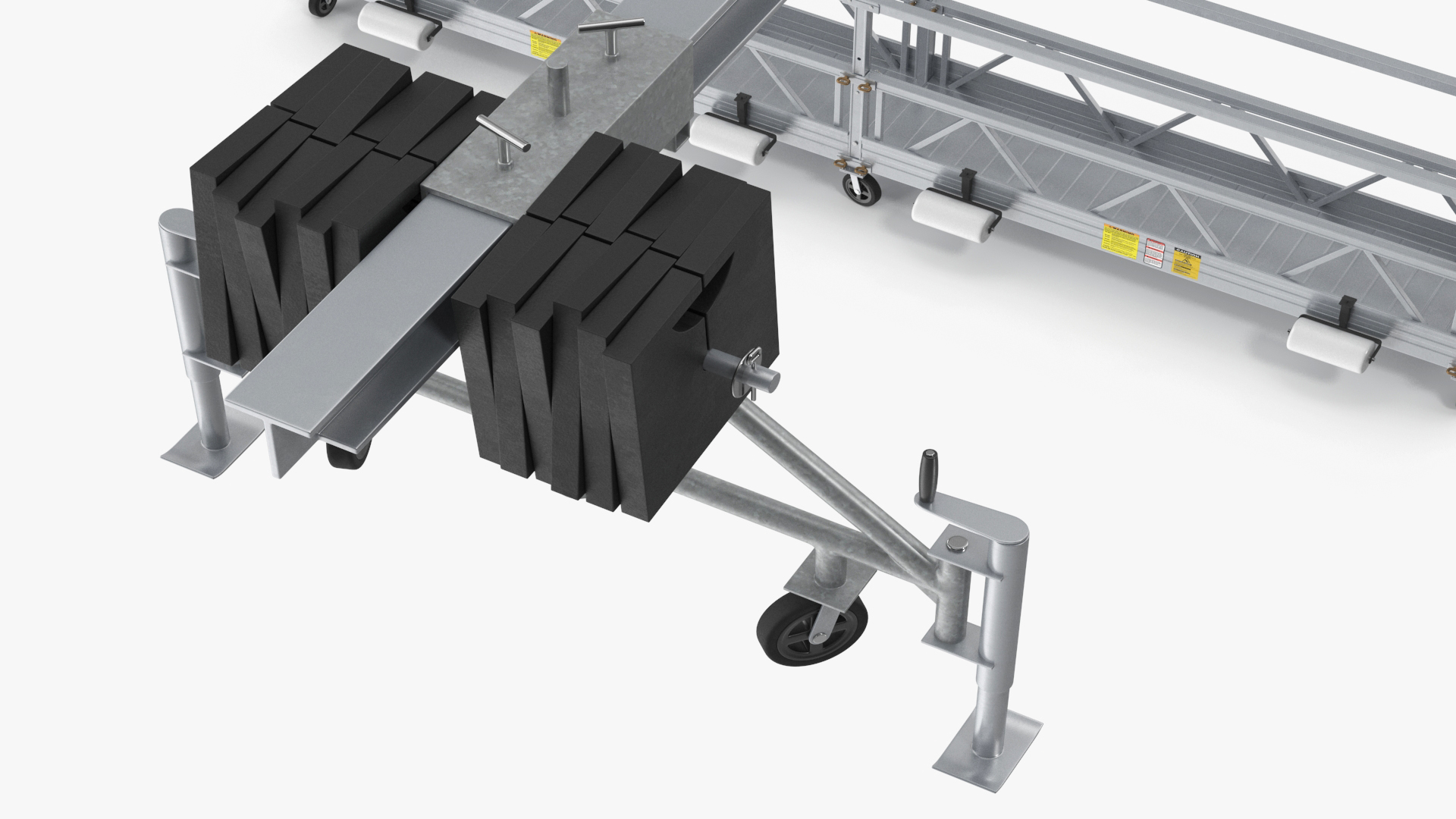 3D Window Cleaning Platform with Fastening to Roof Rigged for Cinema 4D model