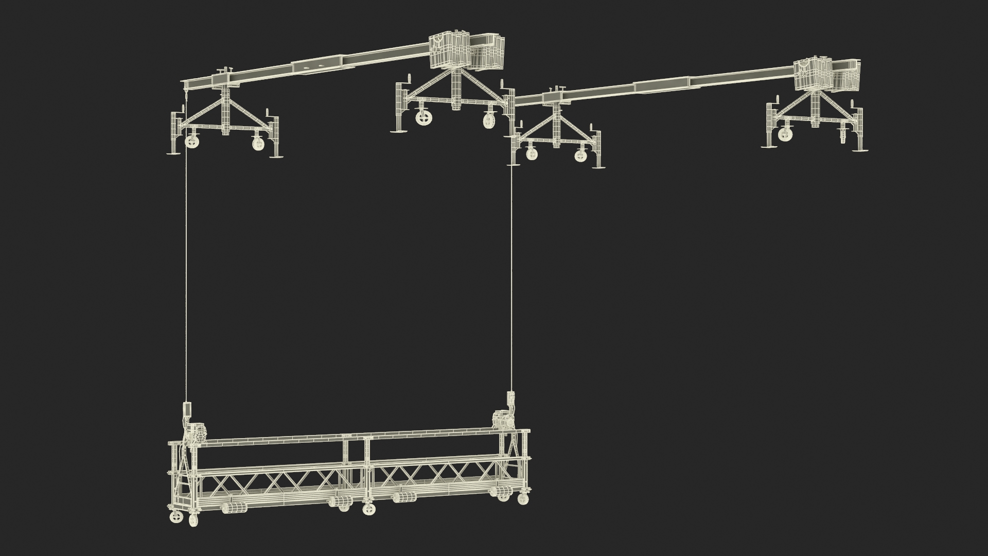 3D Window Cleaning Platform with Fastening to Roof Rigged for Cinema 4D model