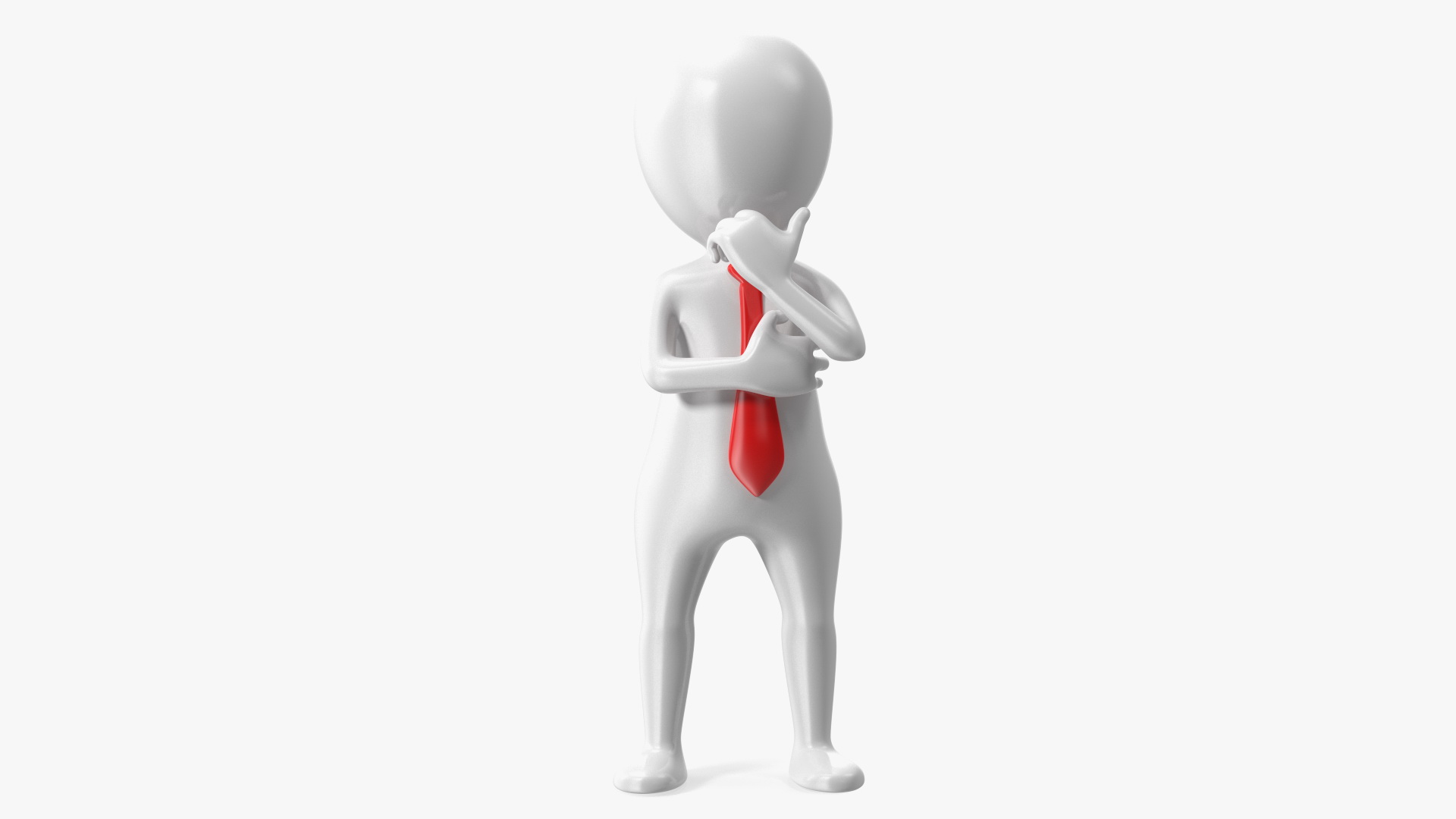 3D model Thinking Stickman With Red Tie