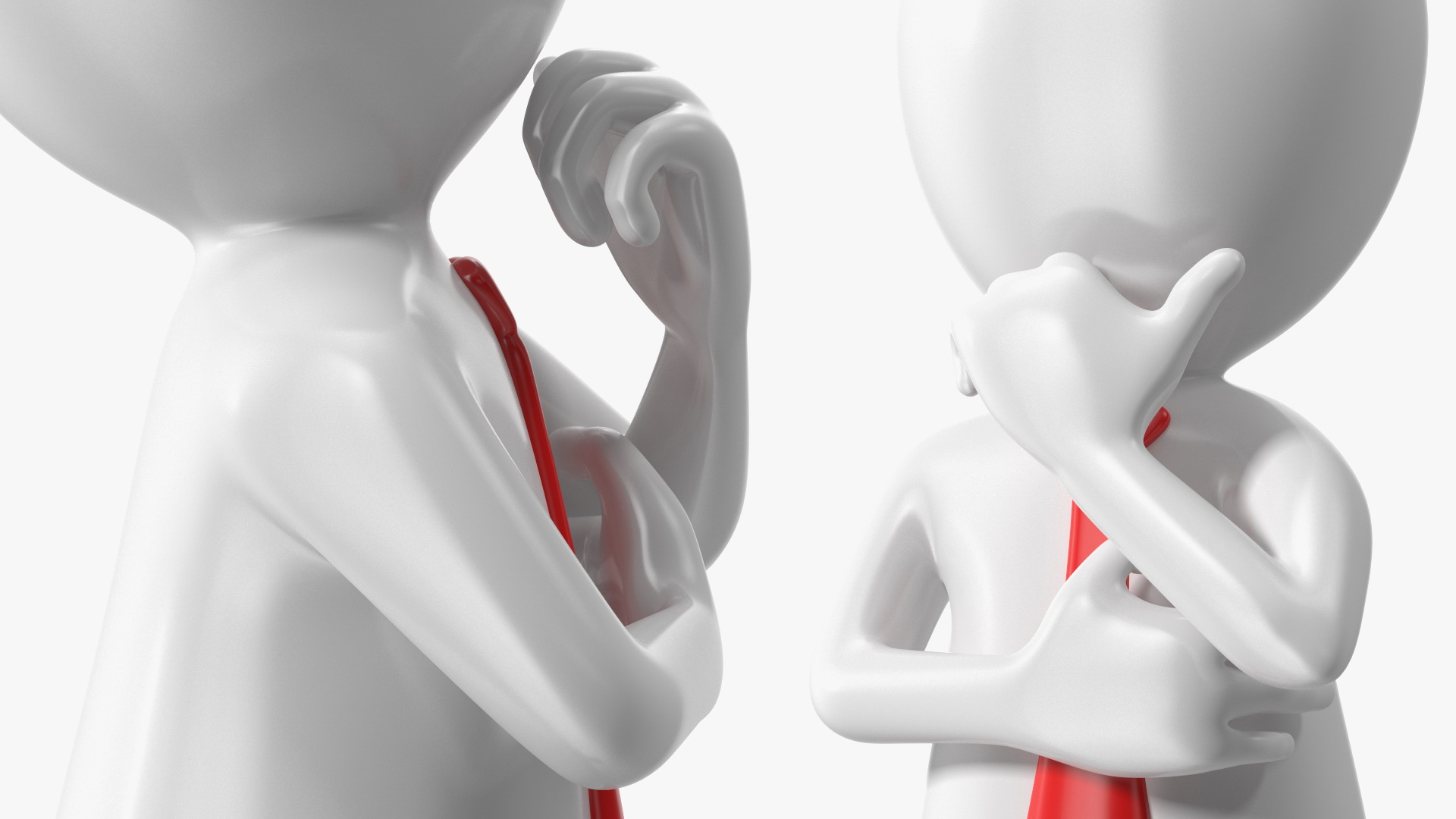 3D model Thinking Stickman With Red Tie