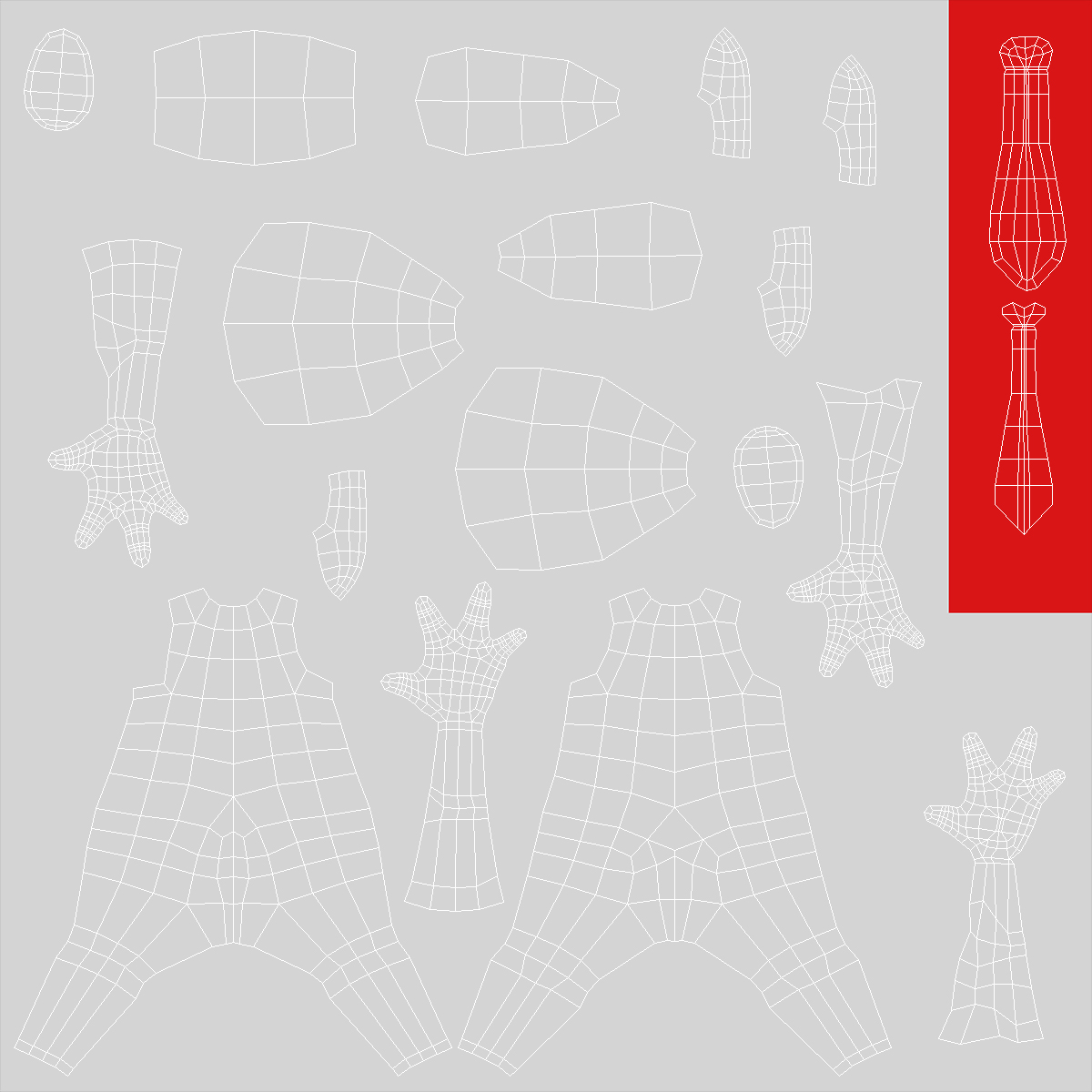 3D model Thinking Stickman With Red Tie