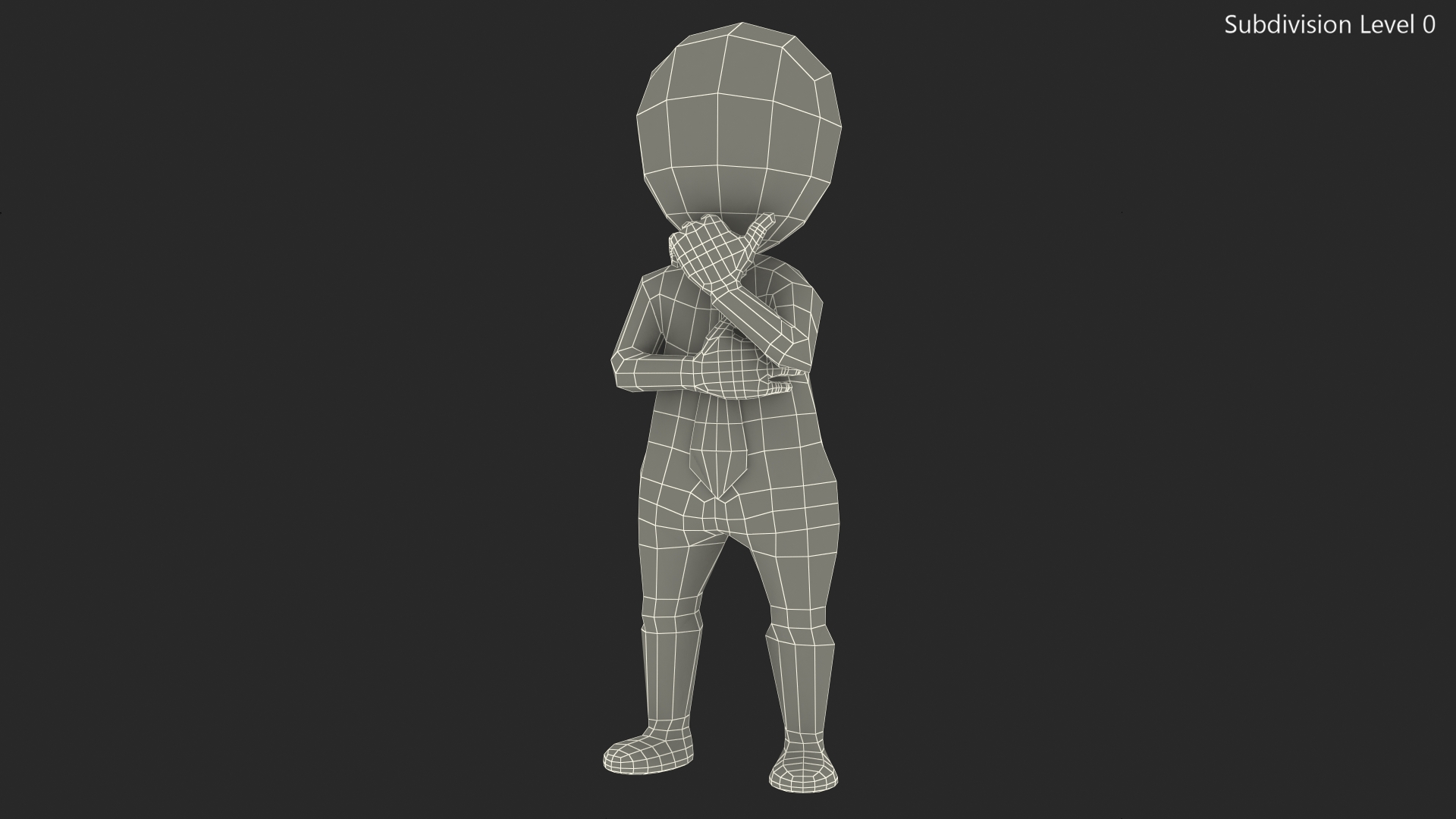 3D model Thinking Stickman With Red Tie