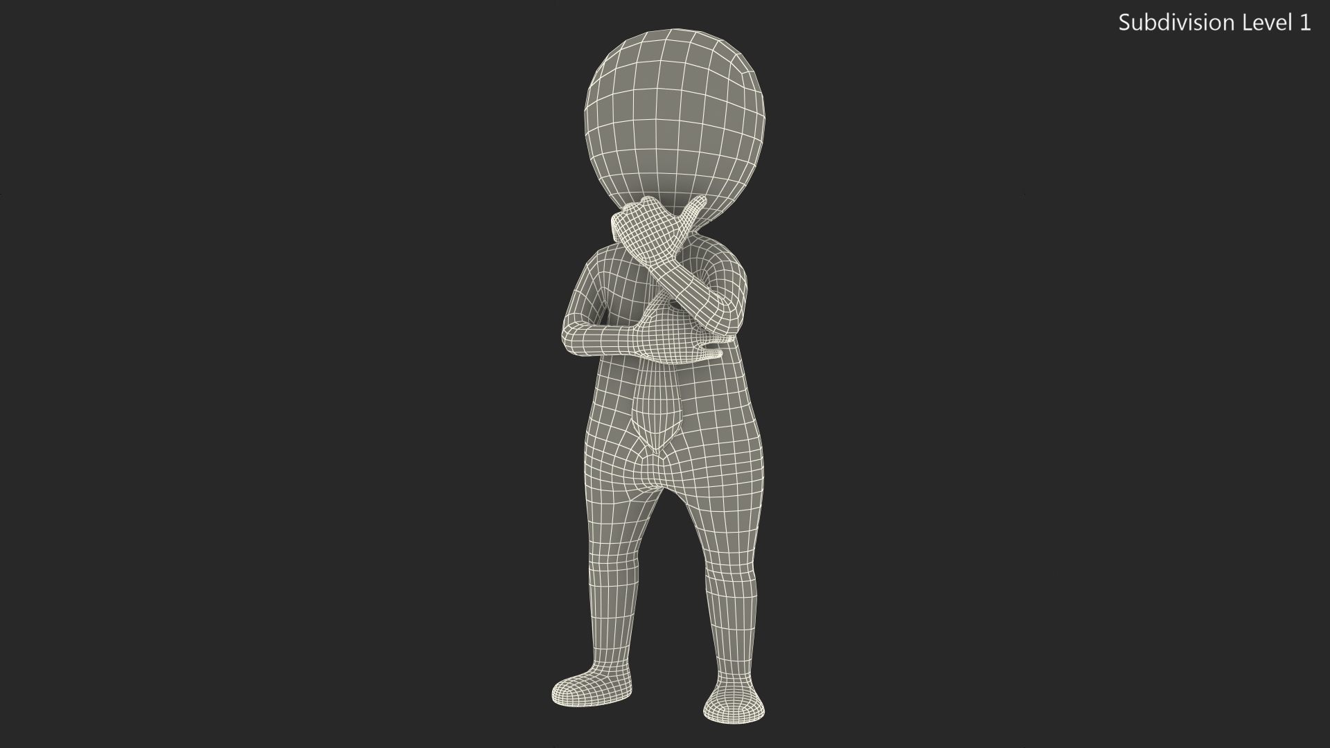 3D model Thinking Stickman With Red Tie