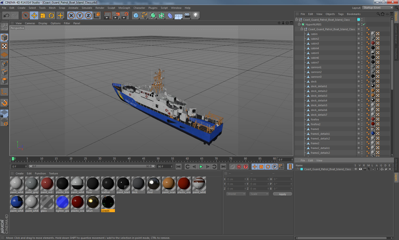 3D Coast Guard Patrol Boat Island Class