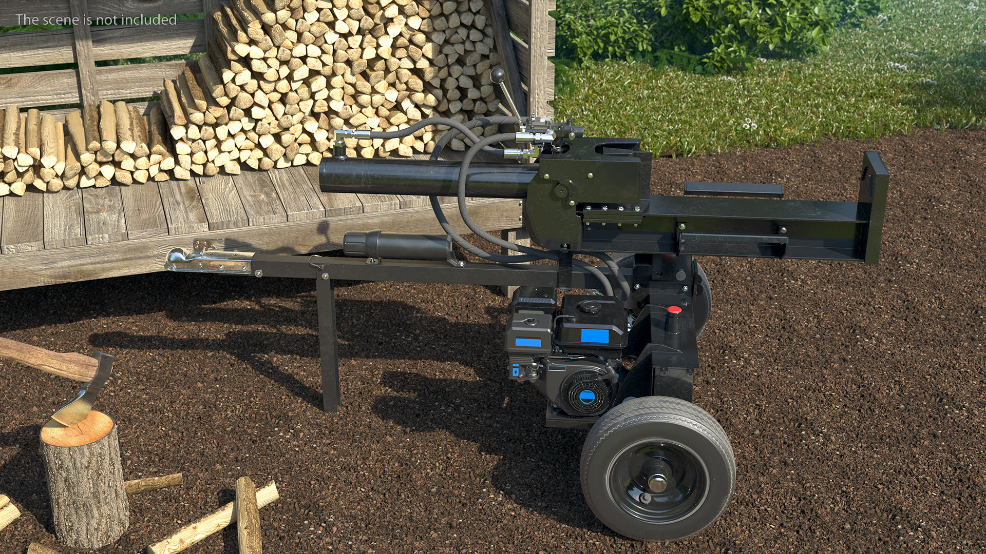 3D model Hydraulic Lumberjack Log Splitter Rigged