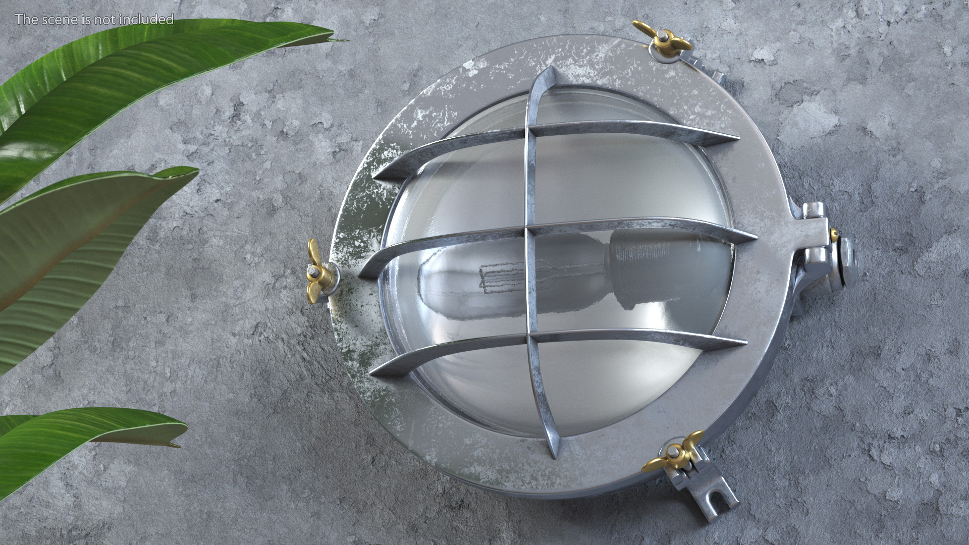 3D model Outdoor Bulkhead Round Lamp Steel with Clear Glass