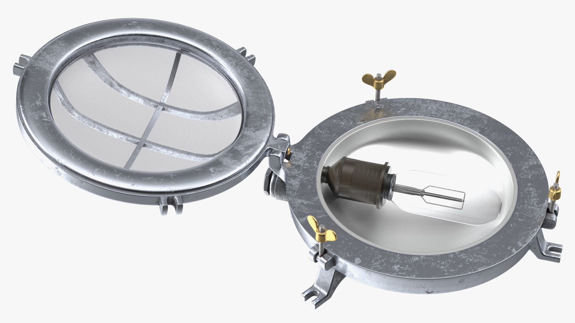 3D model Outdoor Bulkhead Round Lamp Steel with Clear Glass