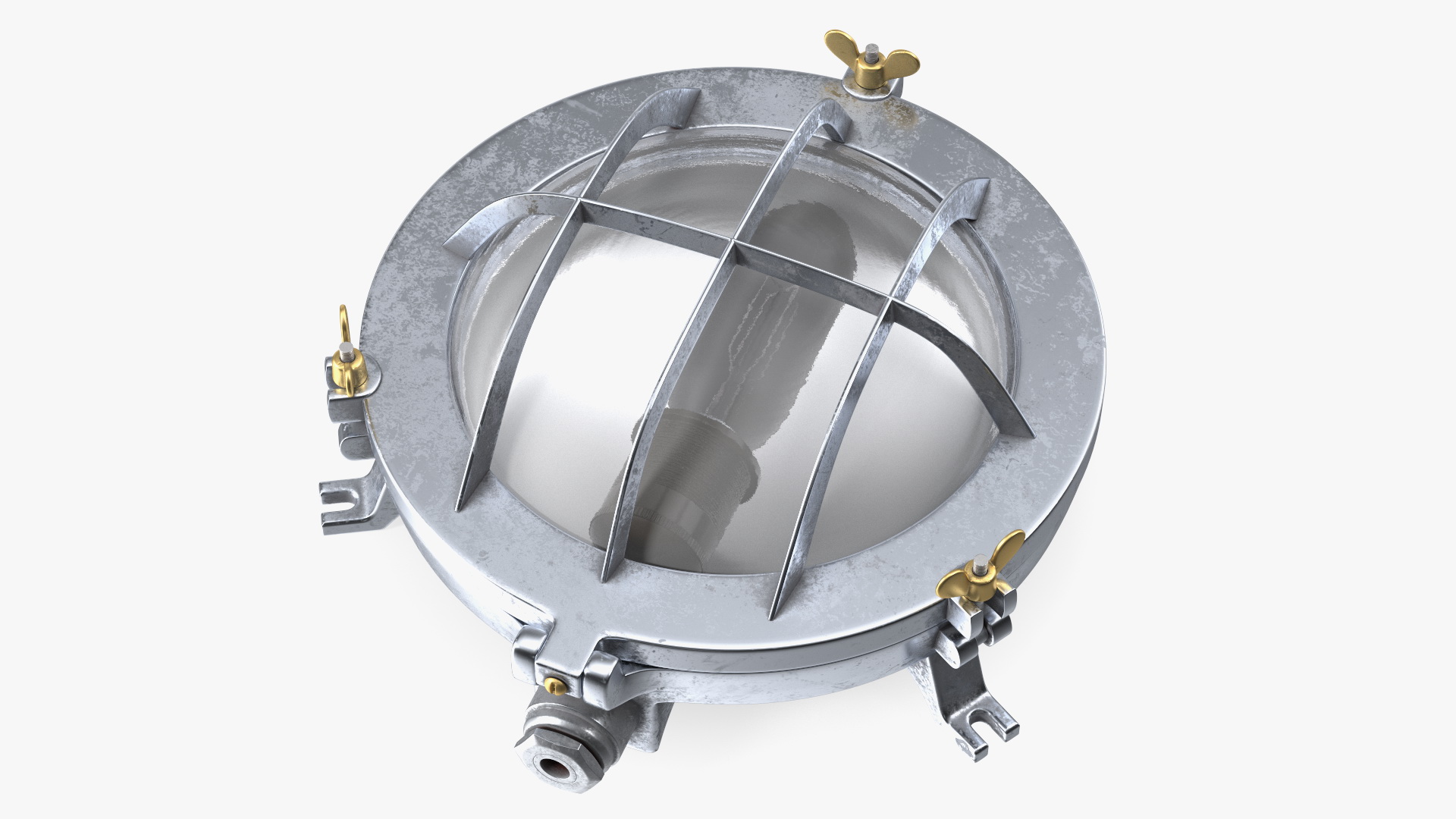 3D model Outdoor Bulkhead Round Lamp Steel with Clear Glass