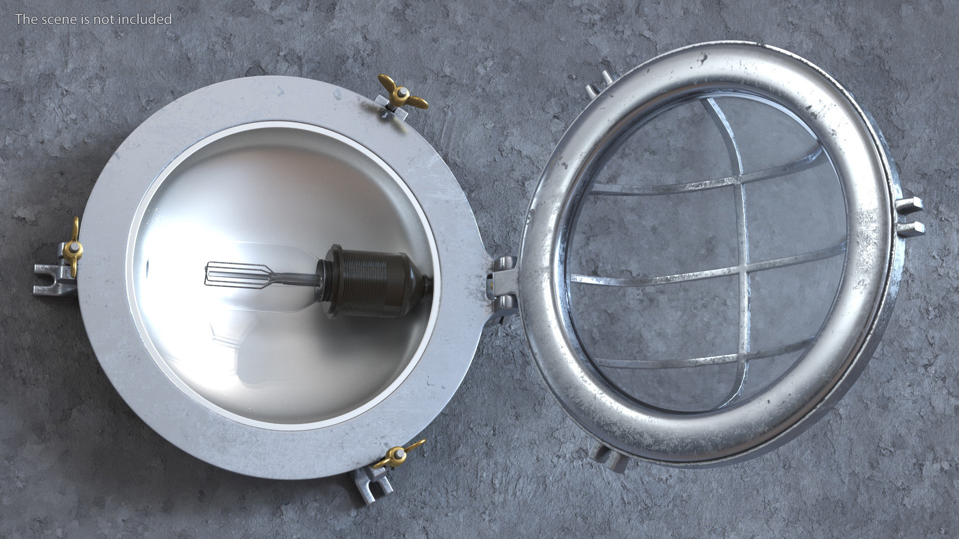 3D model Outdoor Bulkhead Round Lamp Steel with Clear Glass