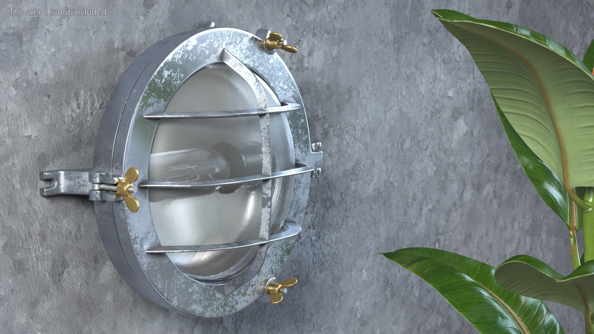 3D model Outdoor Bulkhead Round Lamp Steel with Clear Glass