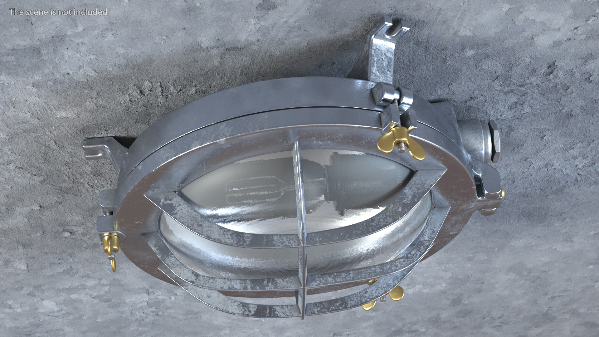 3D model Outdoor Bulkhead Round Lamp Steel with Clear Glass