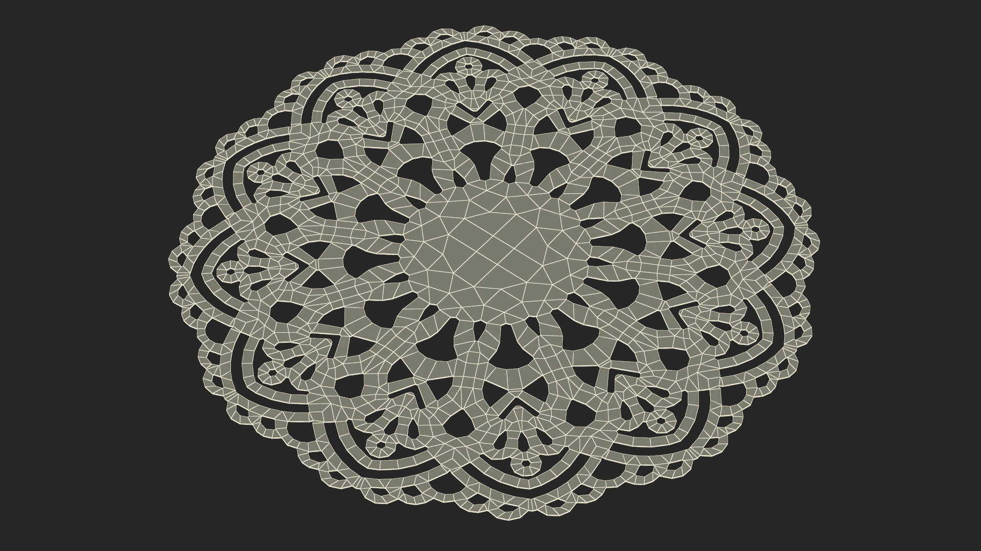 Round Paper Lace Doilie Red 3D