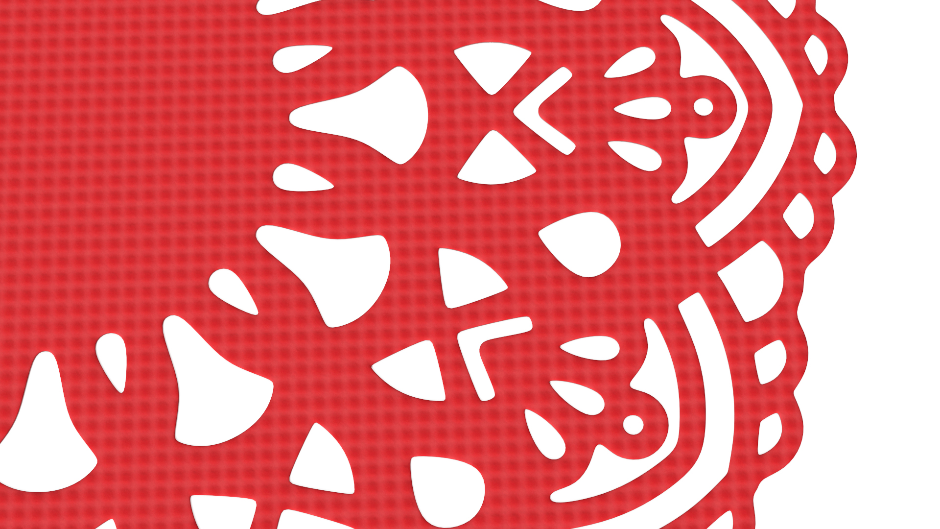 Round Paper Lace Doilie Red 3D