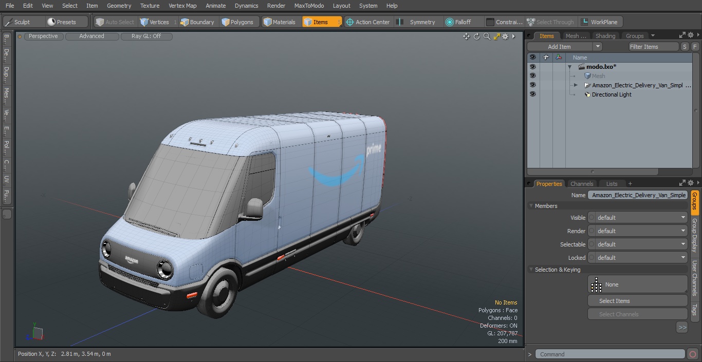 Amazon Electric Delivery Van Simple Interior 3D model