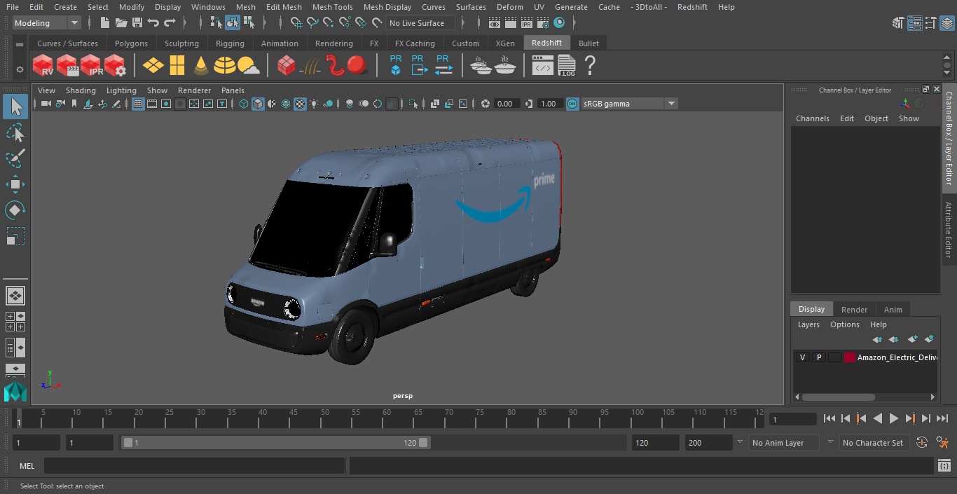 Amazon Electric Delivery Van Simple Interior 3D model
