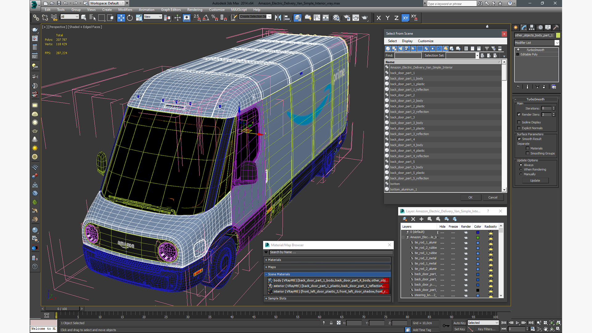 Amazon Electric Delivery Van Simple Interior 3D model