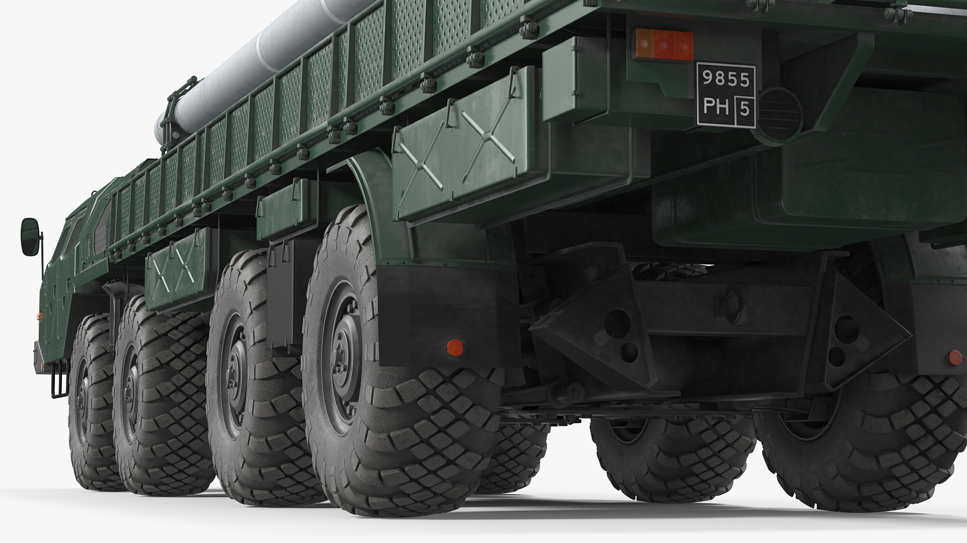 9T234 Smerch Transporter Loader with Spare Rockets Rigged 3D