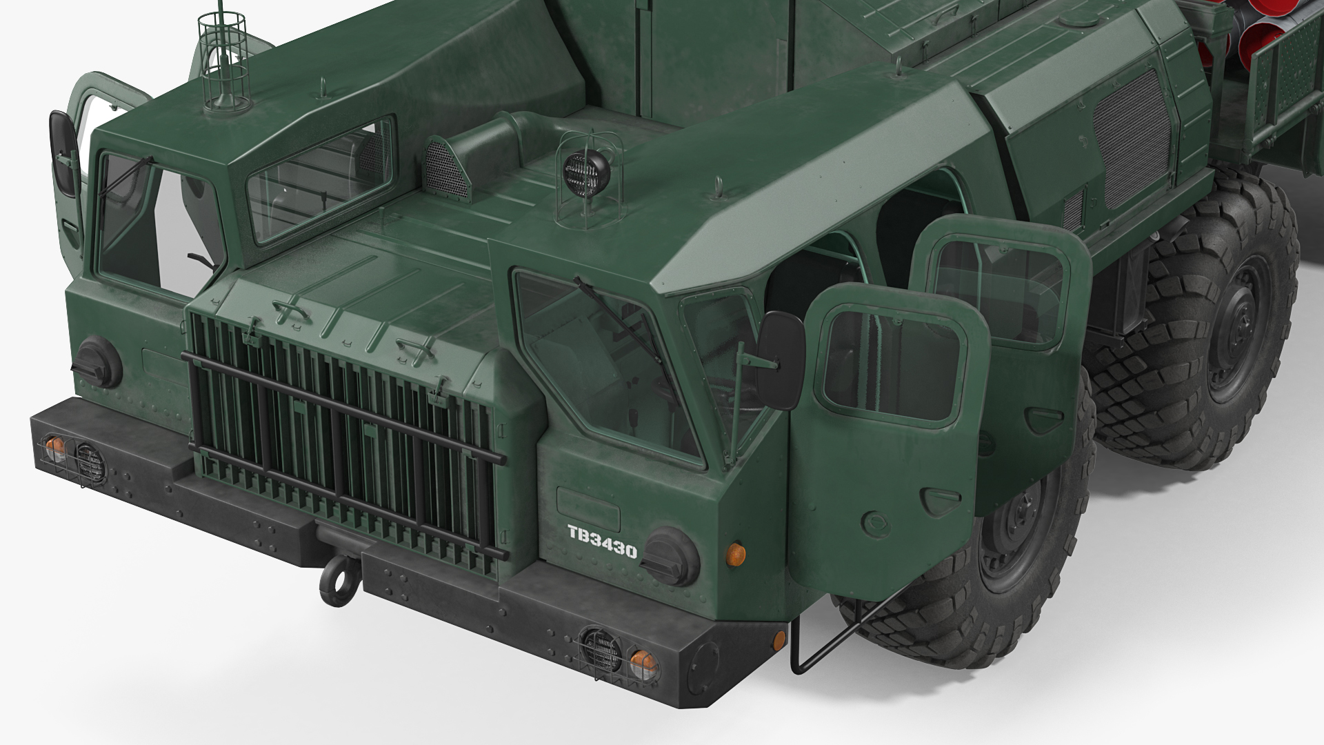 9T234 Smerch Transporter Loader with Spare Rockets Rigged 3D