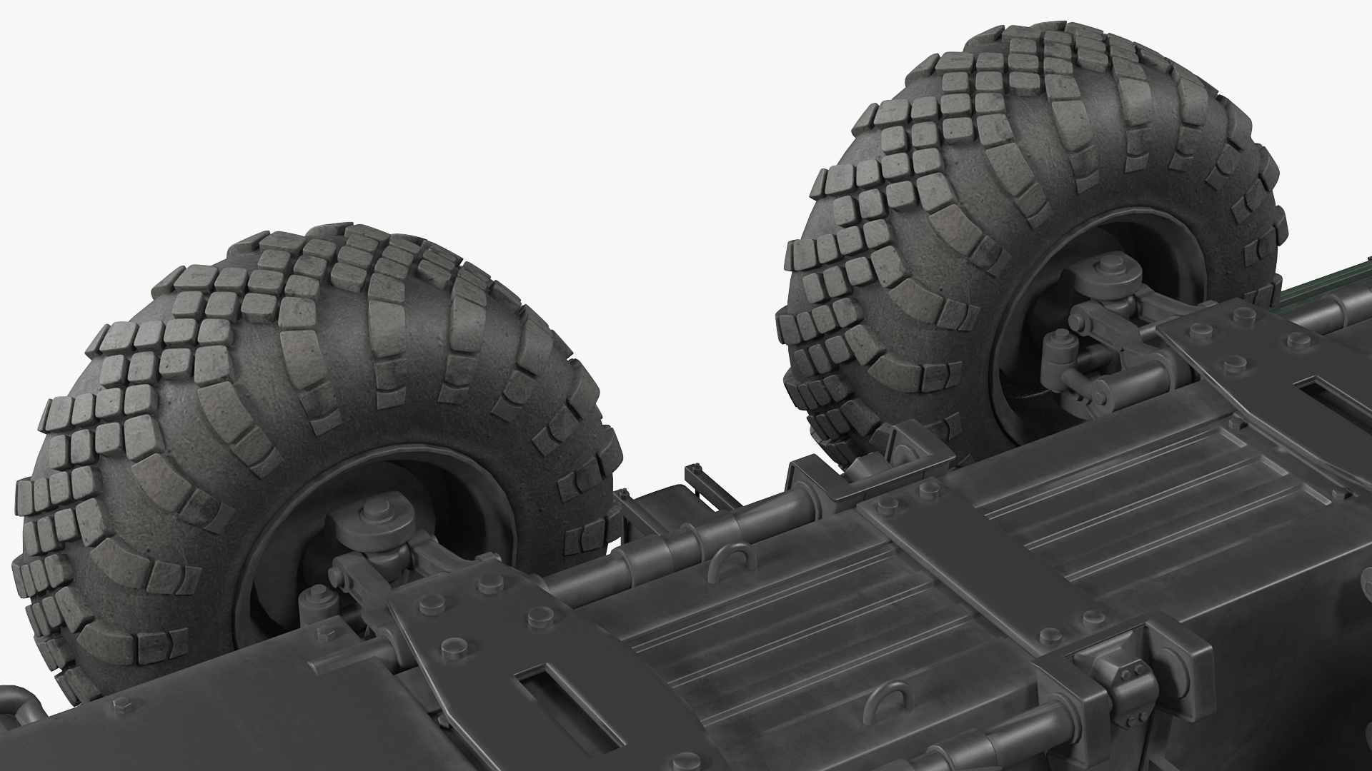 9T234 Smerch Transporter Loader with Spare Rockets Rigged 3D