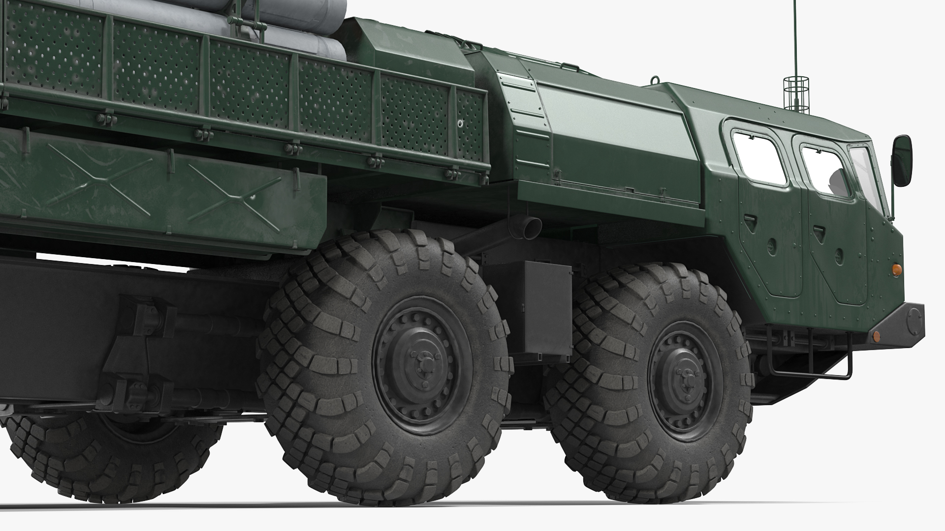 9T234 Smerch Transporter Loader with Spare Rockets Rigged 3D