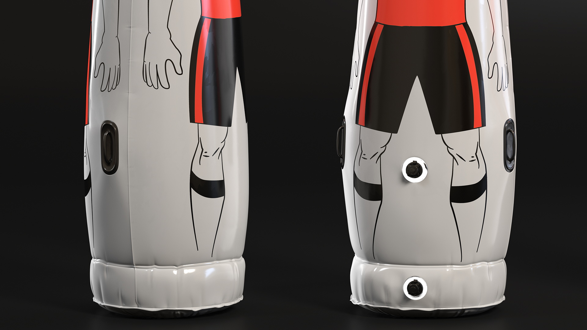 3D model Soccer Kick Training Dummy Senior Red T-shirt