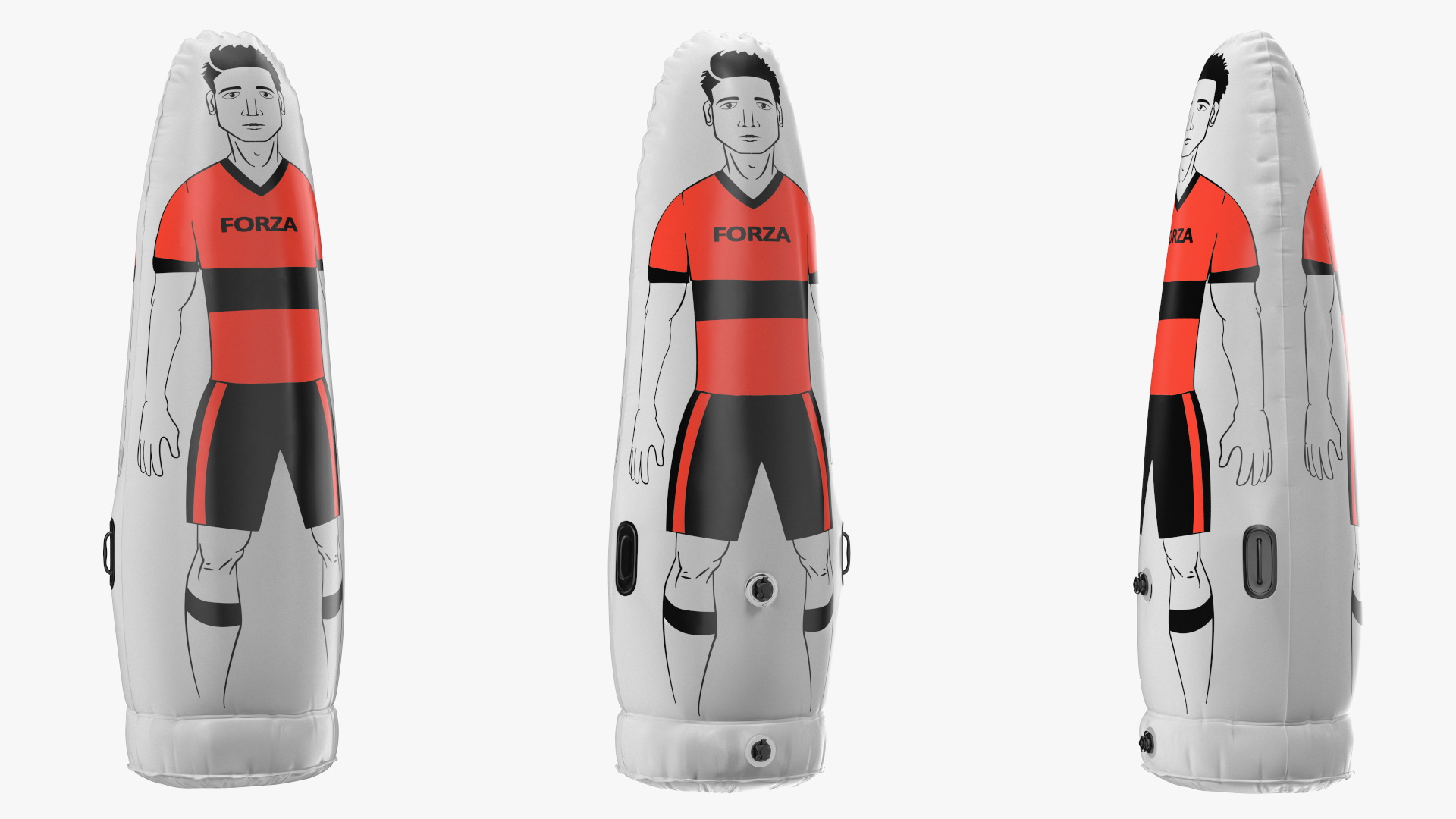 3D model Soccer Kick Training Dummy Senior Red T-shirt