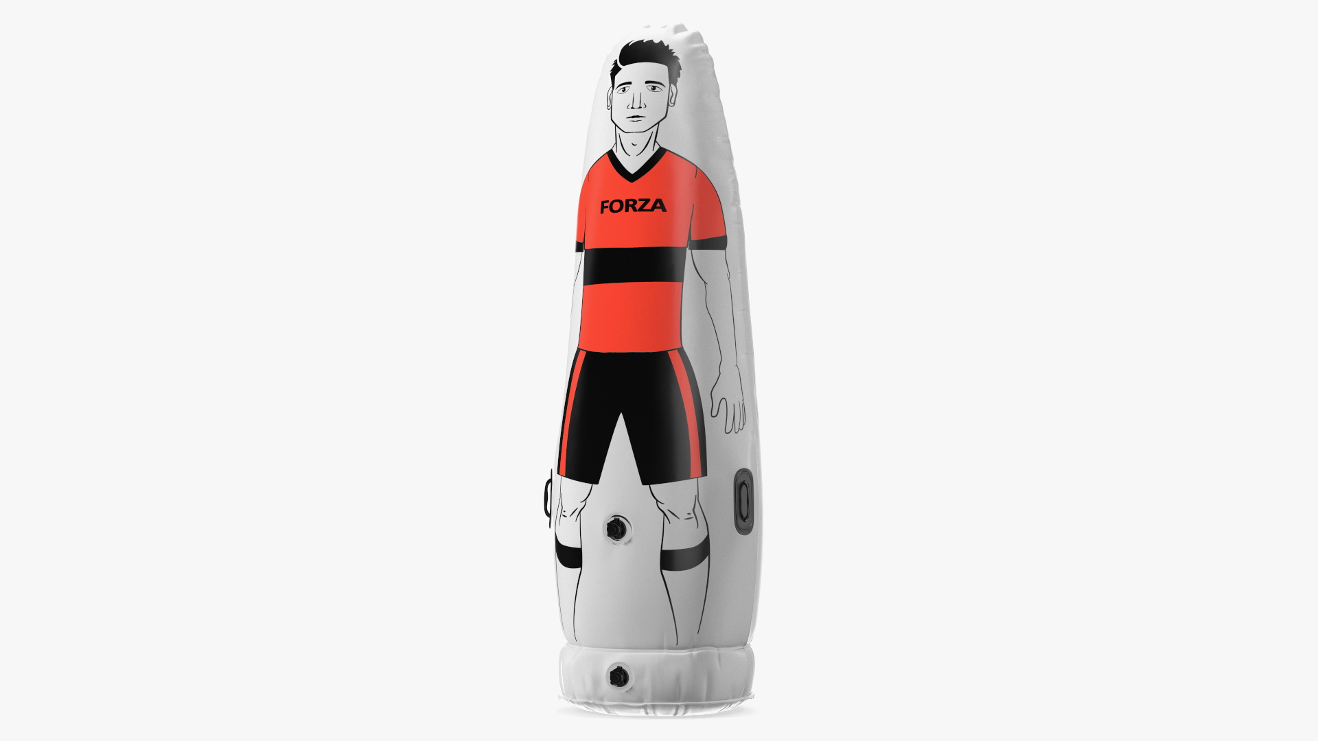 3D model Soccer Kick Training Dummy Senior Red T-shirt